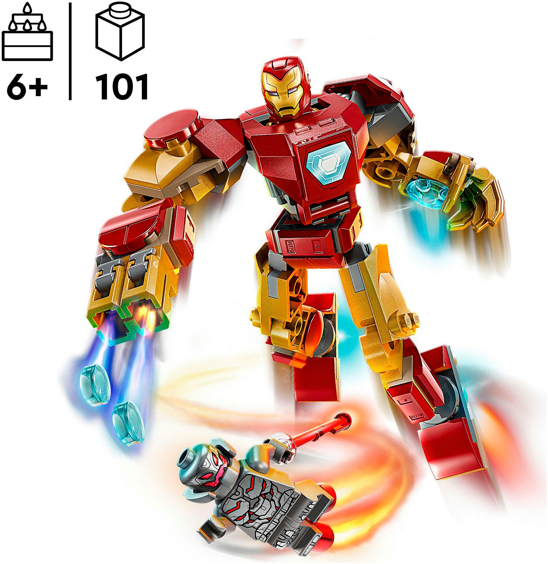LEGO® Iron Man Mech vs. Ultron (76307), LEGO Super Heroes Konstruktionsspielsteine, (101 St), Made in Europe