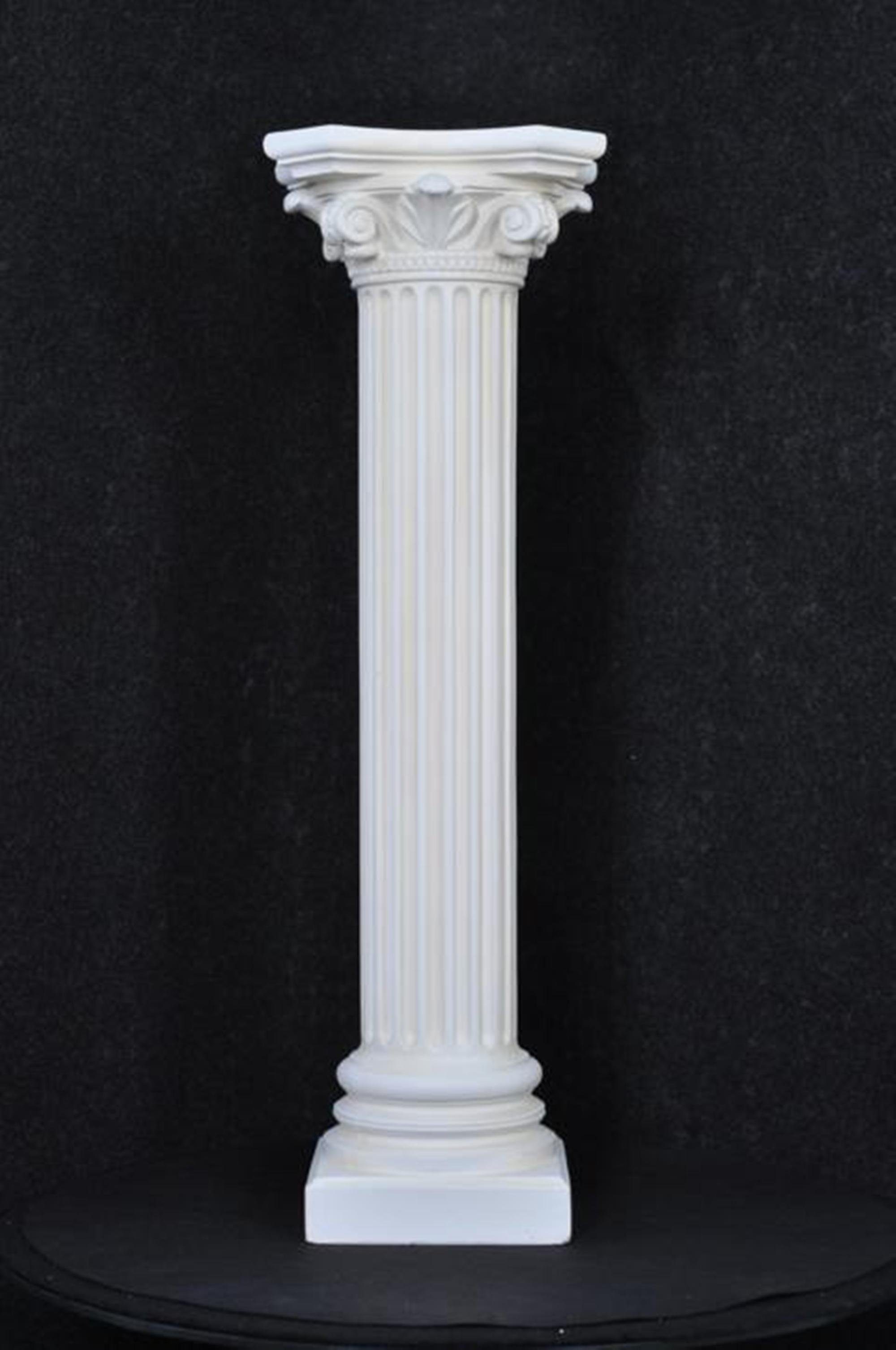 JVmoebel Dekosäule Klassische Marmor-Säule mit Goldakzenten, Made in Europa