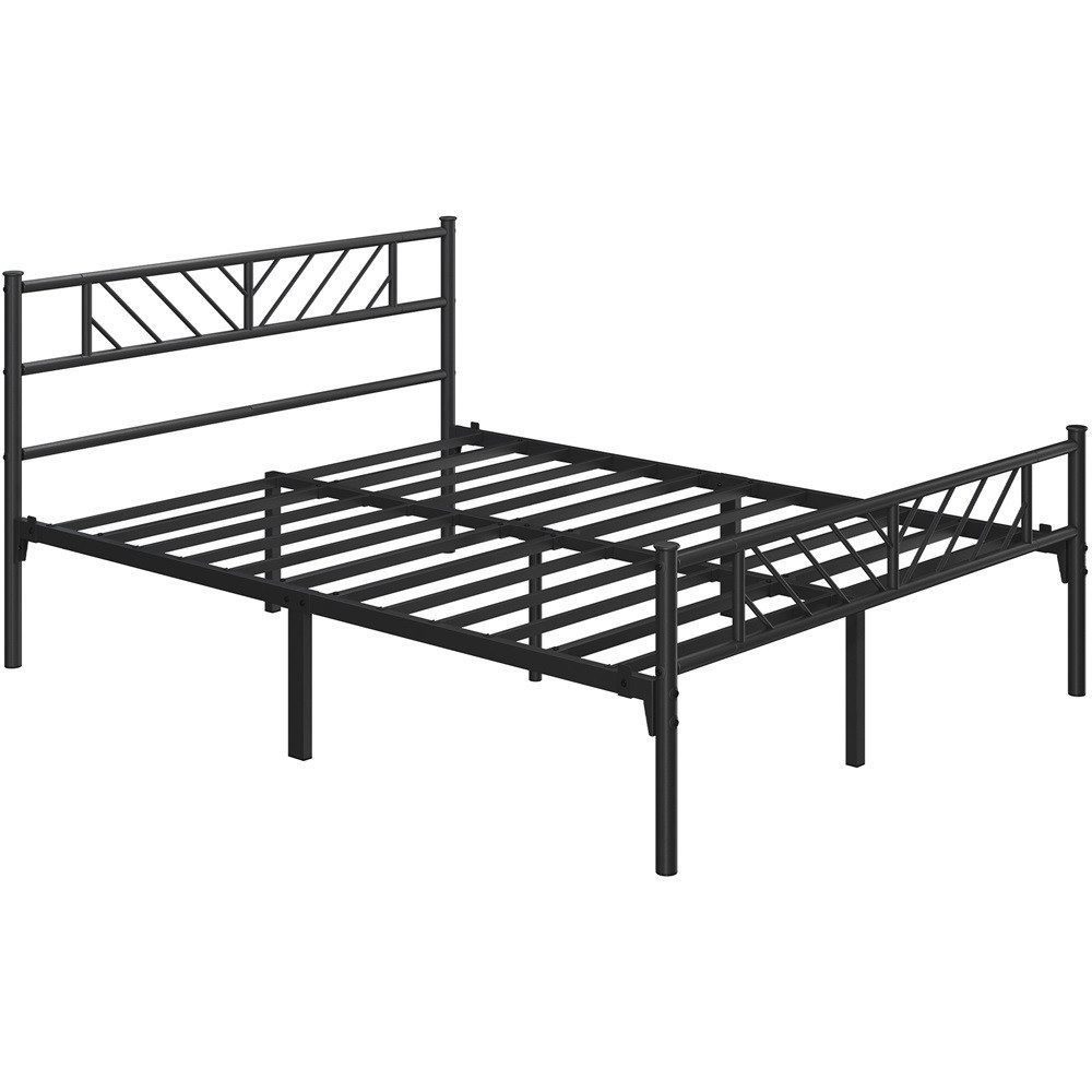 Yaheetech Metallbett Bettgestell 90x190/90x200/140x200cm, Minimalistischer Bettrahmen mit Kopfteil Gästebett mit Lattenrost