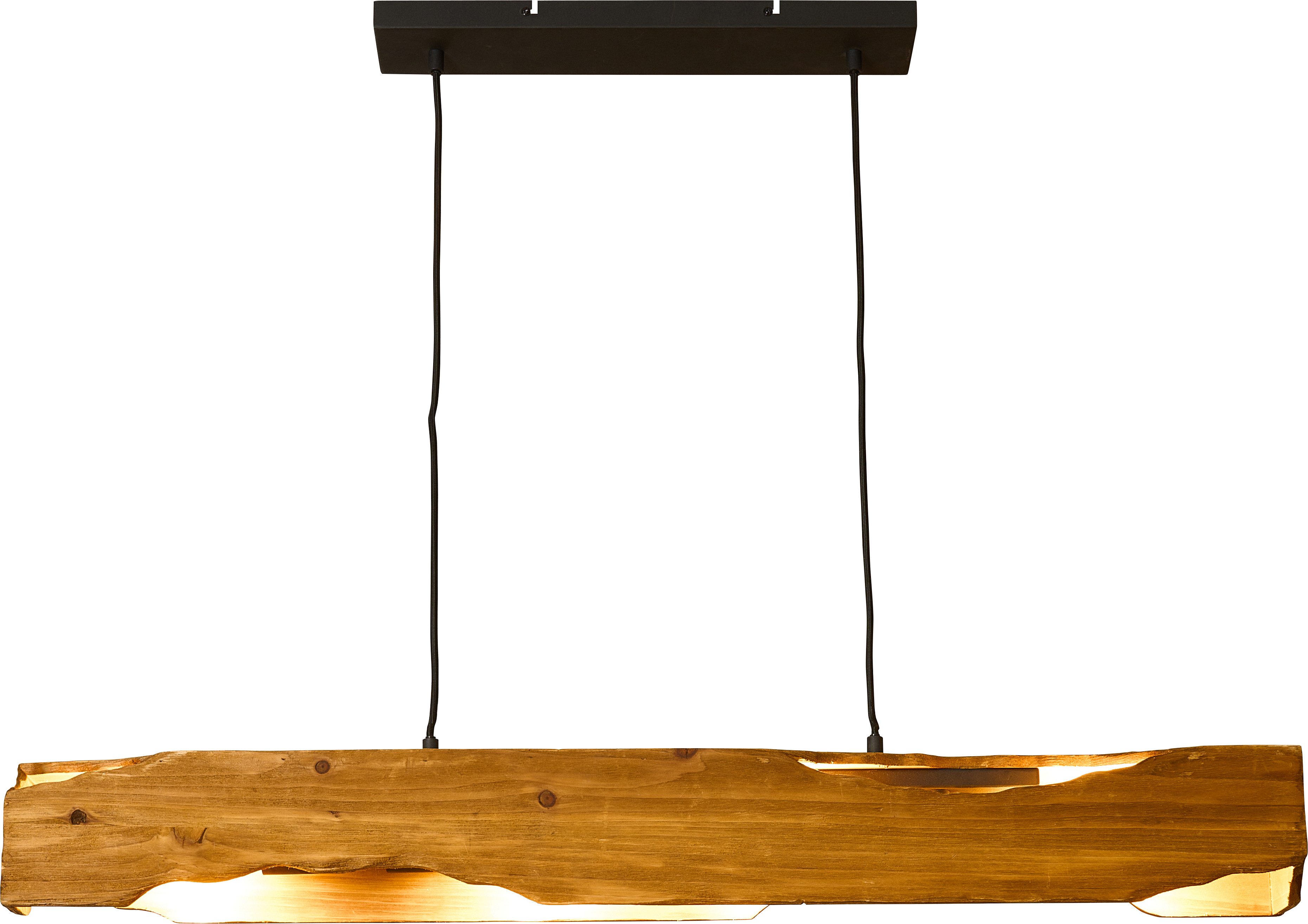 Hängeleuchte Venus, braun, Länge 100 cm, 4-flammig, Holz günstig online kaufen