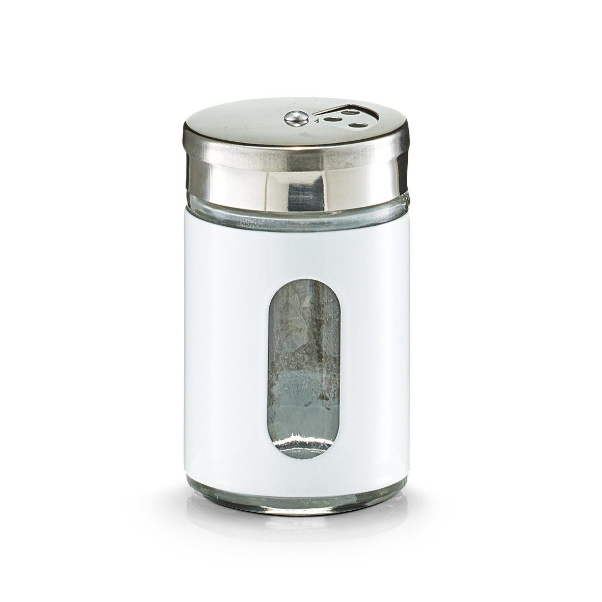 Zeller Present Gewürzbehälter Kleiner Gewürzhalter aus Glas mit Visier, Farbe weiß, Zeller, Glas, (einzeln, einzeln)
