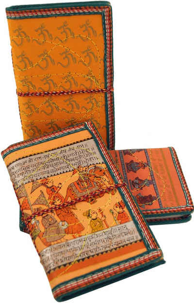 Guru-Shop Tagebuch Notizbuch, Tagebuch mit indischem Motiv - orange