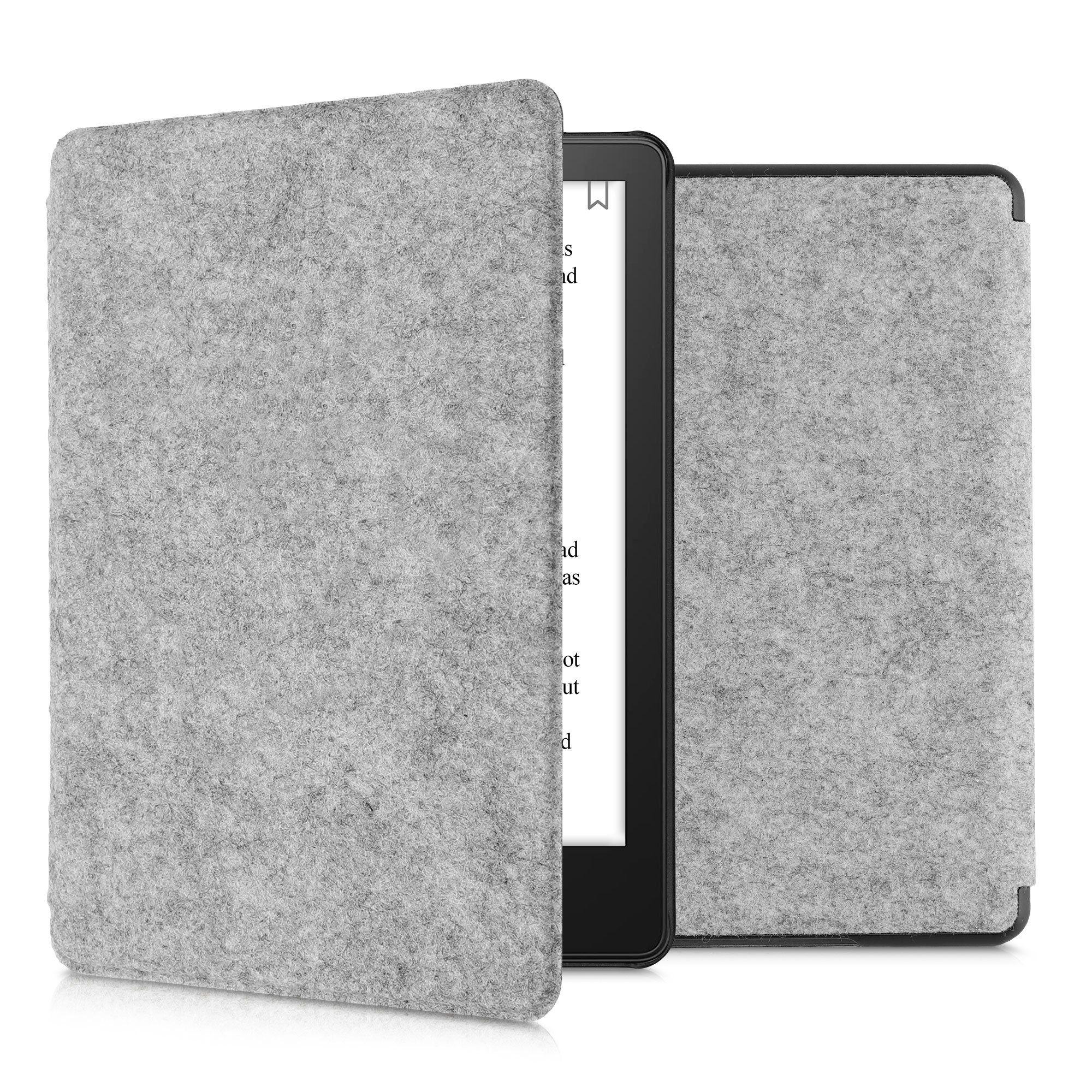 kwmobile E-Reader-Hülle, Hülle für Amazon Kindle Paperwhite 11. Generation  2022 - Filz Stoff eReader Schutzhülle - Flip Cover Case - Filz Design