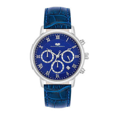 Rhodenwald & Söhne Chronograph Moonlight blau, mit Echtleder-Armband