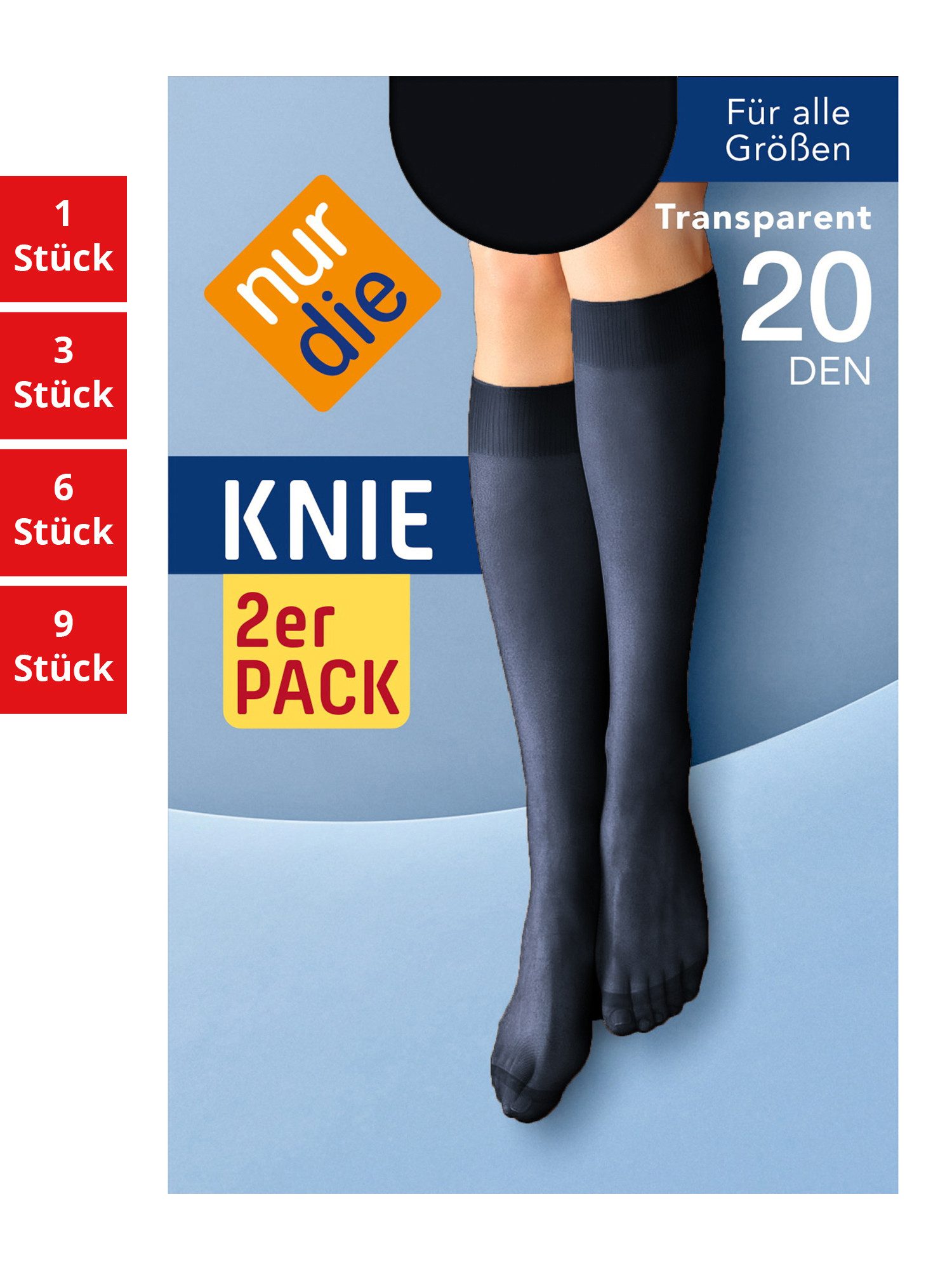 Nur Die Kniestrümpfe 20 DEN Damen (1er/3er/6er/9er Pack, 2-Paar) Knie-strümpfe thermo-socken overknee