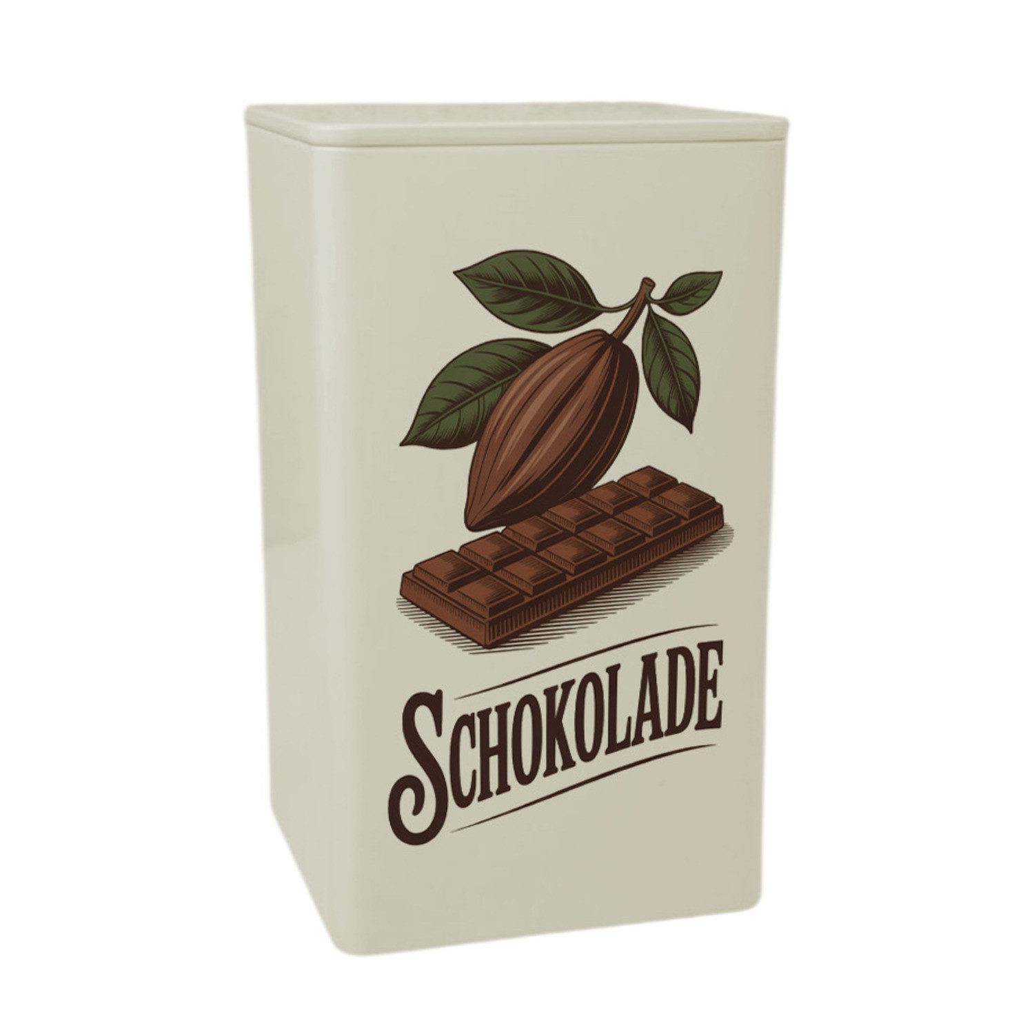 Aufbewahrungsdose Kakaoschote Schokoladentafel Vintage Dose 900ml