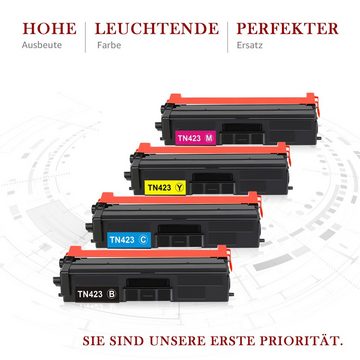 Toner Kingdom Tonerpatrone TN-421 TN423 4-St Brother MFC-L8690CDW, (4-St)