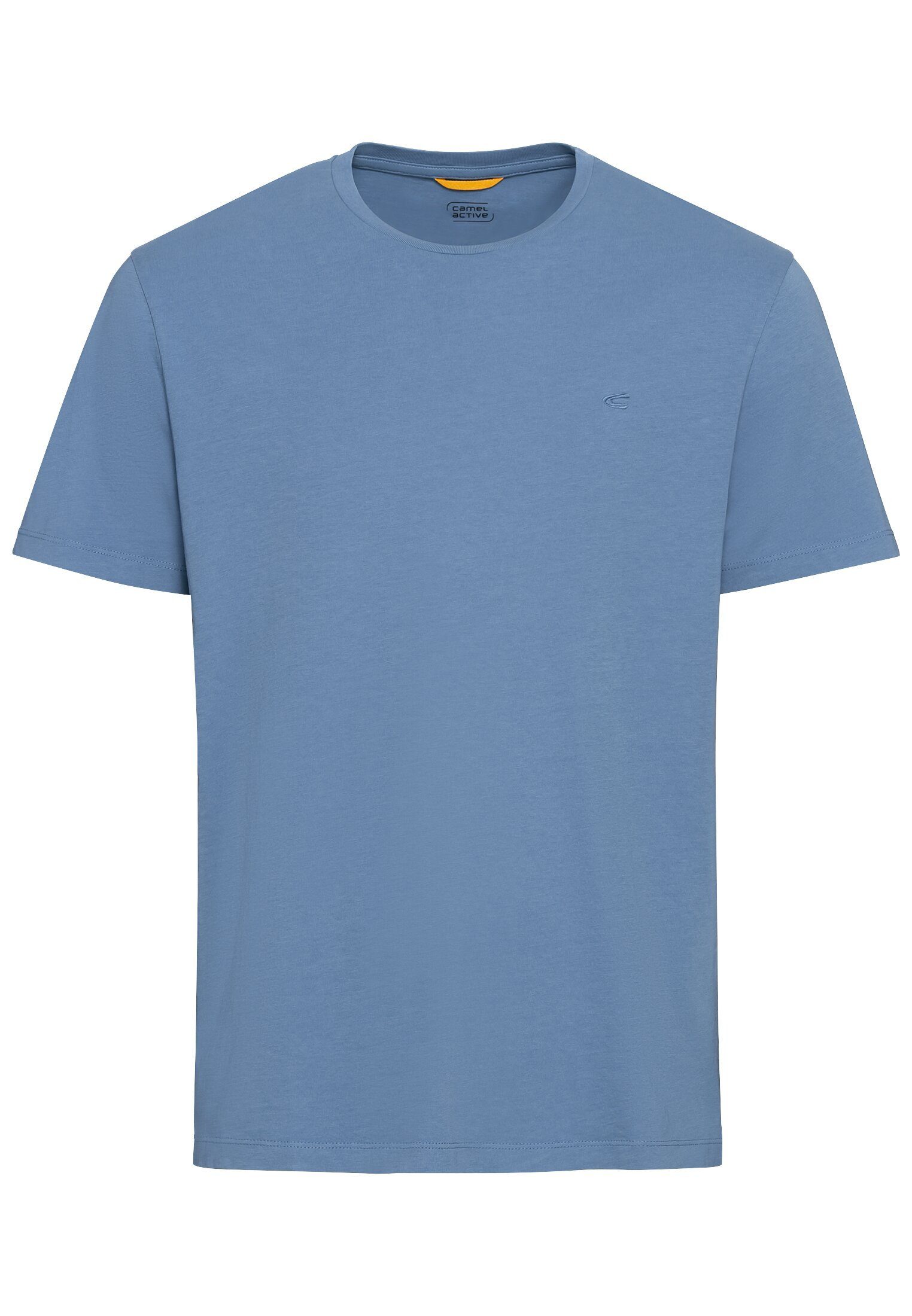 Camel Active Herren T-Shirt Mit Feinem Streifenmuster – Baumwolle, Regular Fit, Mit Logo-Stickerei