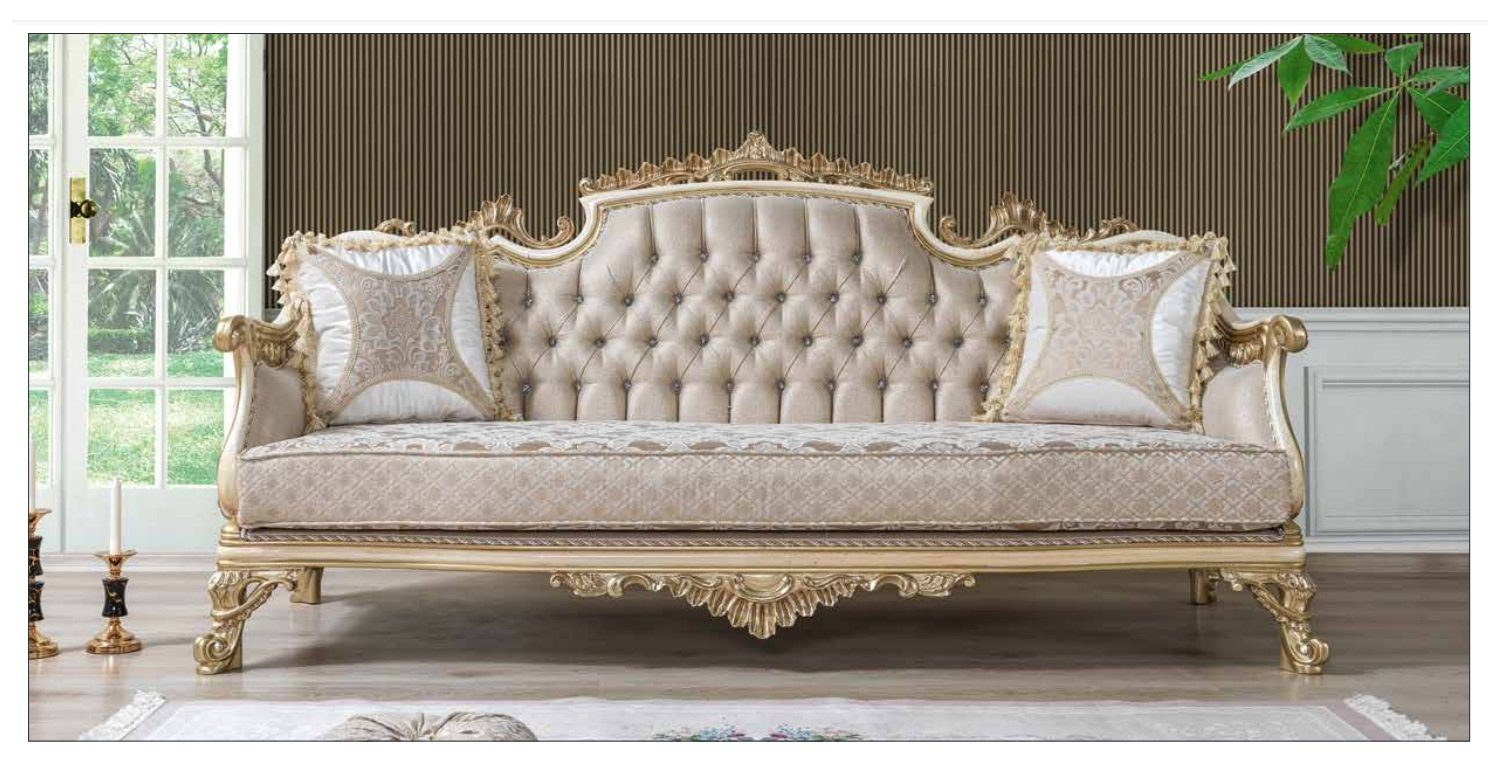 JVmoebel Sofa Sofa Couch 3er Barock Rokoko Chesterfield Couch