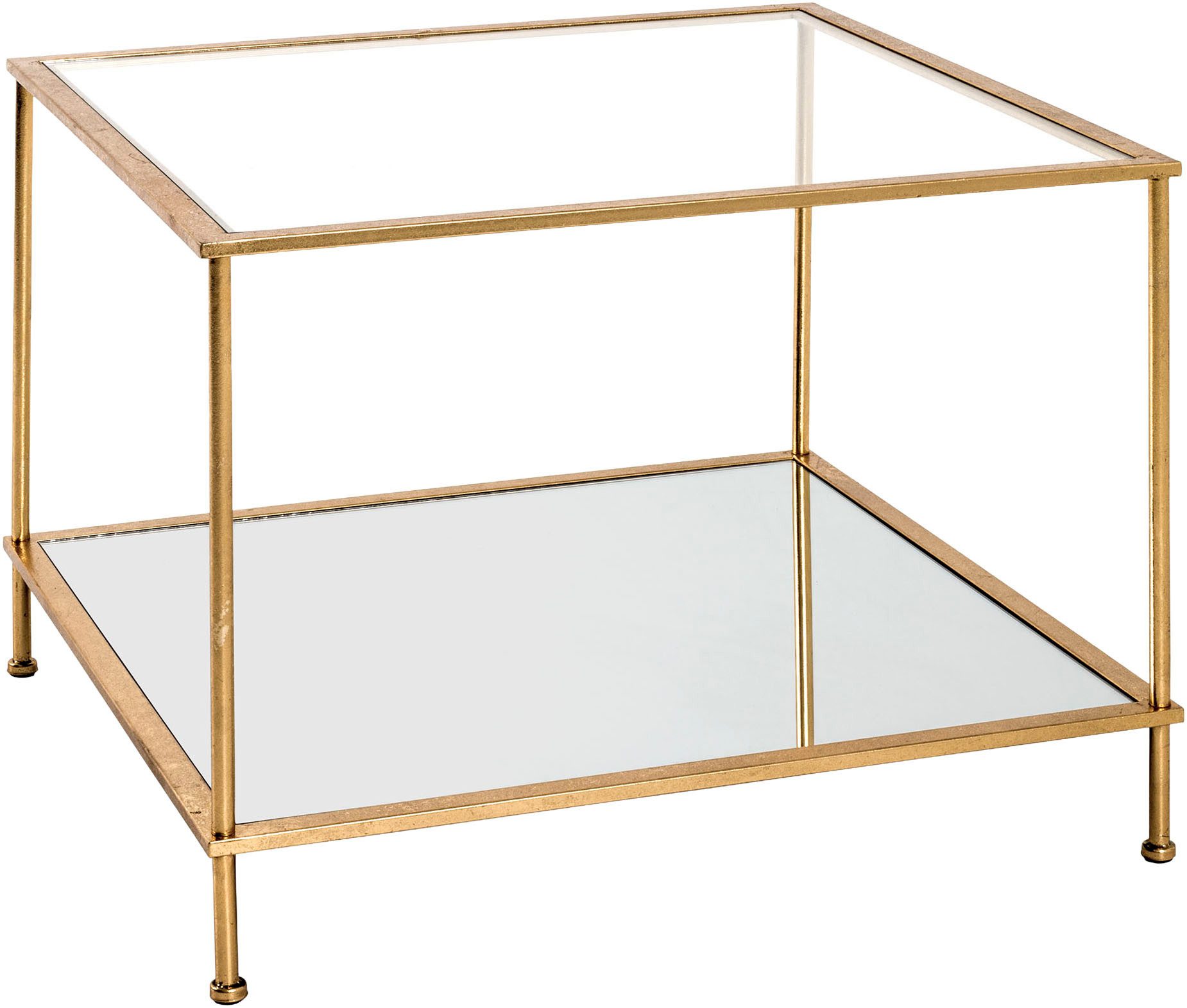HAKU Beistelltisch Sofatisch, Wohnzimmertisch (1-St), quadratisch - aus Metall Gold B/T/H 60/60/45 cm