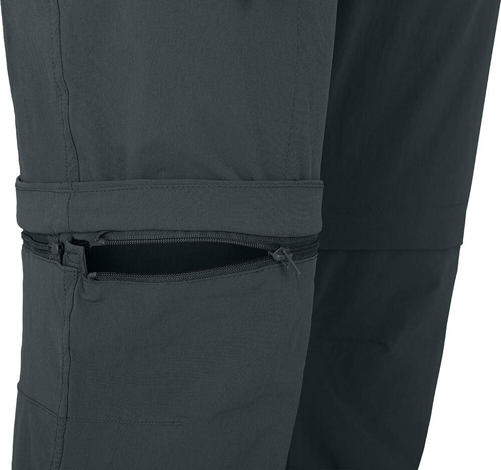 Bergson Outdoorhose BENNETT Zipp-Off (slim) Damen Wanderhose, vielseitig, pflegeleicht, Kurzgrößen, dunkel grau