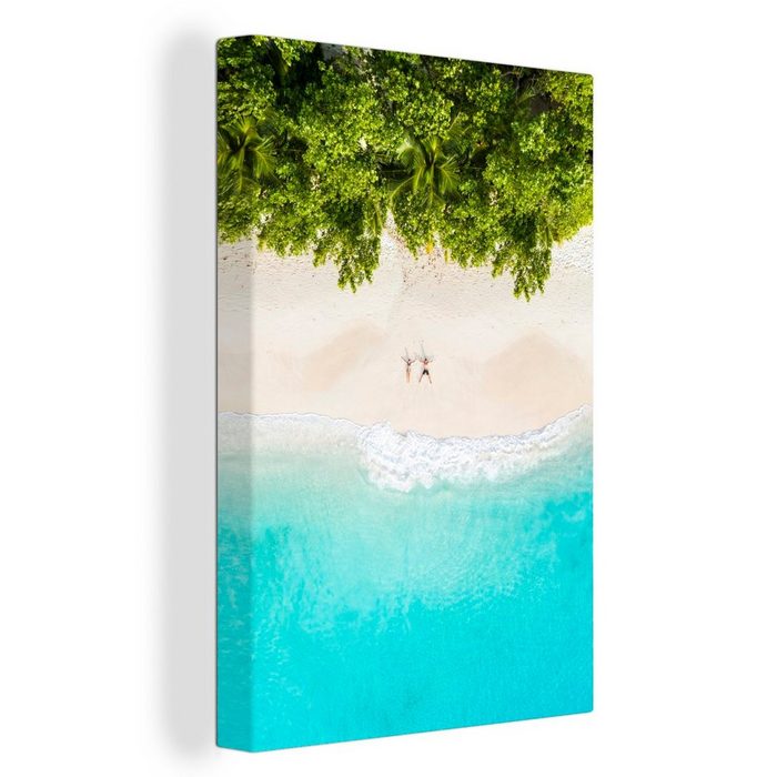OneMillionCanvasses® Leinwandbild Strand - Bäume - Afrika (1 St) Leinwandbild fertig bespannt inkl. Zackenaufhänger Gemälde