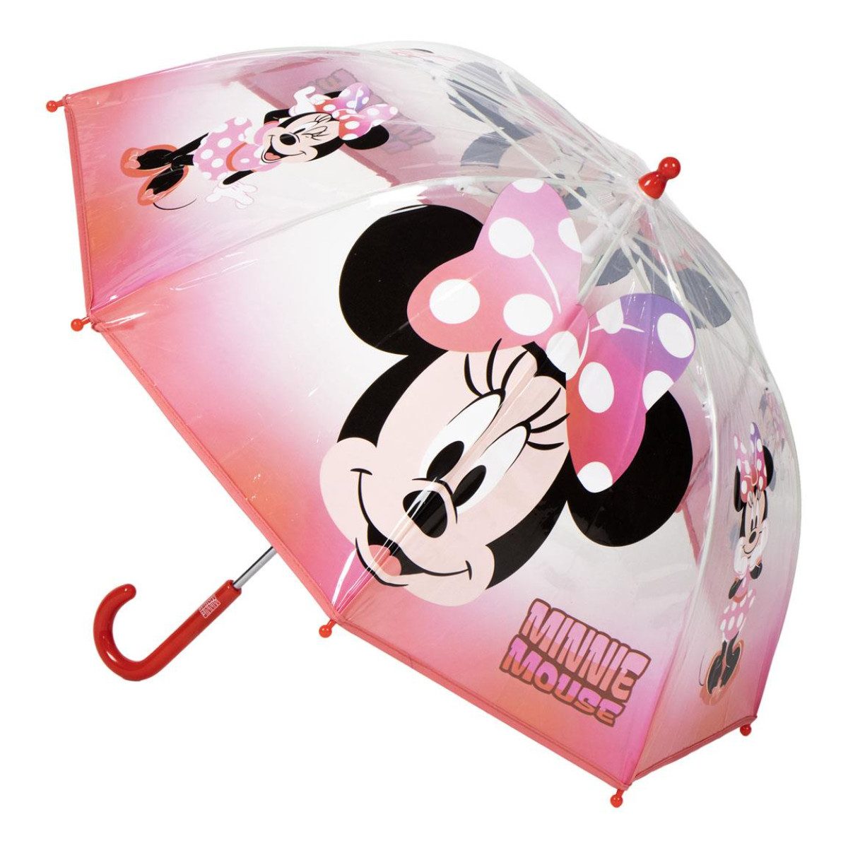 Disney Minnie Mouse Regenschirm-Wanderstock Ø45 cm Regenschirm manueller Bubble-Schirm & Wetterschutz