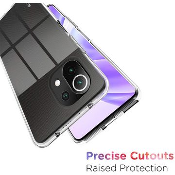 CoolGadget Handyhülle Transparent Ultra Slim Case für Xiaomi Mi 11 Lite 4G/5G 6,55 Zoll, Silikon Hülle Dünne Schutzhülle für Xiaomi Mi 11 Lite Hülle