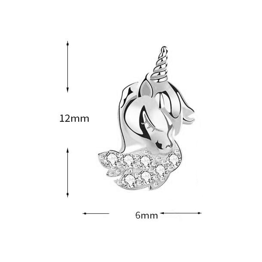 Ohrstecker Sterling Geschenkdose), (Geschenkset, Paar Echtschmuck Geschenkidee Silber Mädchen Kinderschmuck 925 Limana Zirkonia Pferde Ohrringe Kinder Einhorn inkl. echt