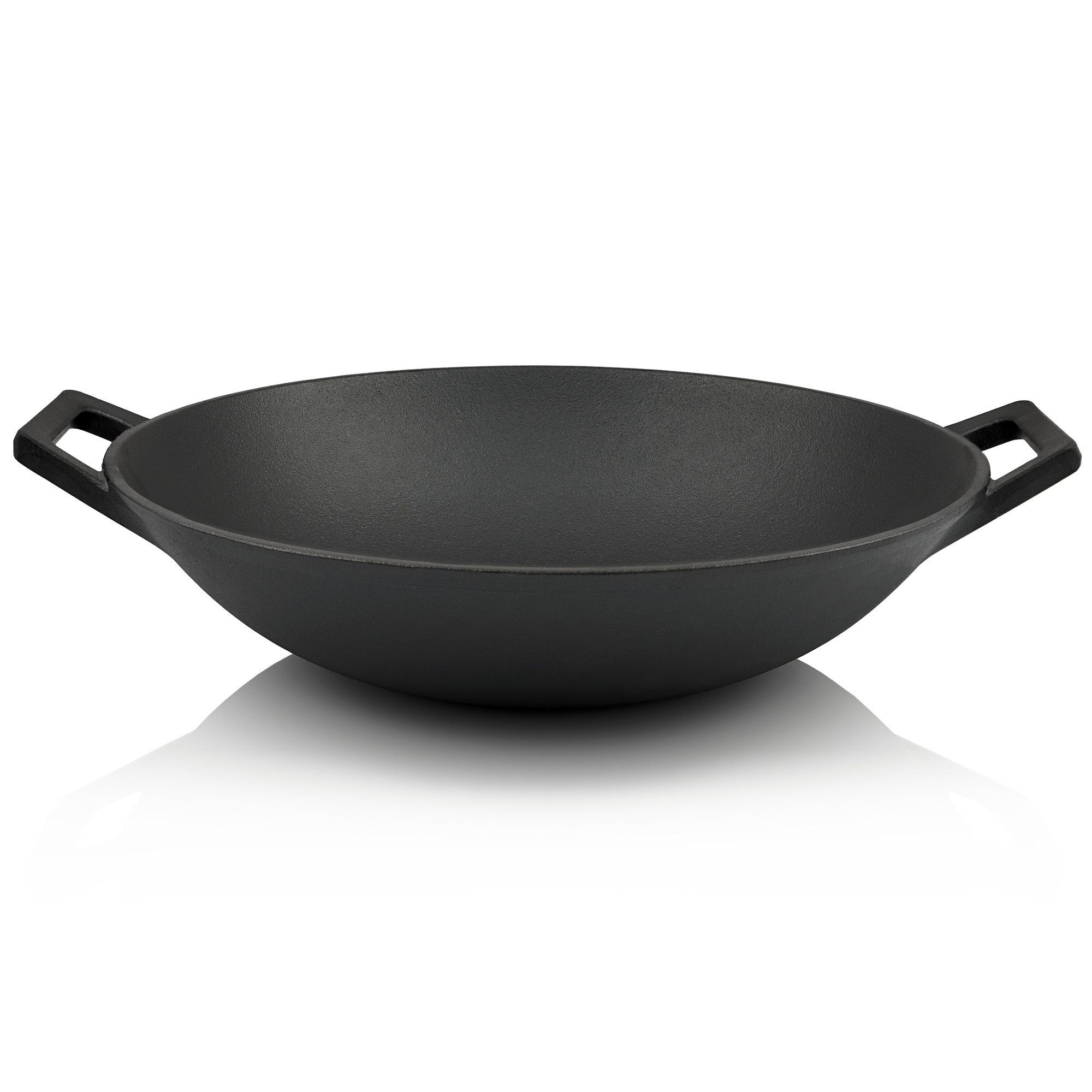 BBQ-Toro Wok Gusseisen Wokpfanne Ø 35,5 cm, bereits eingebrannt, Gusspfanne, Pfanne, Gusseisen