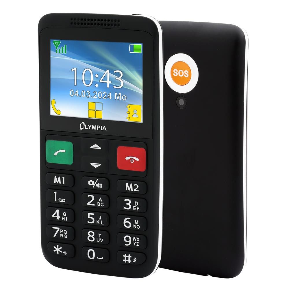 OLYMPIA OFFICE LUX Seniorenhandy (Mobiltelefon mit Ladeschale, Großtasten, Bluetooth, Dual-SIM, schwarz) – Bild 2 von 5