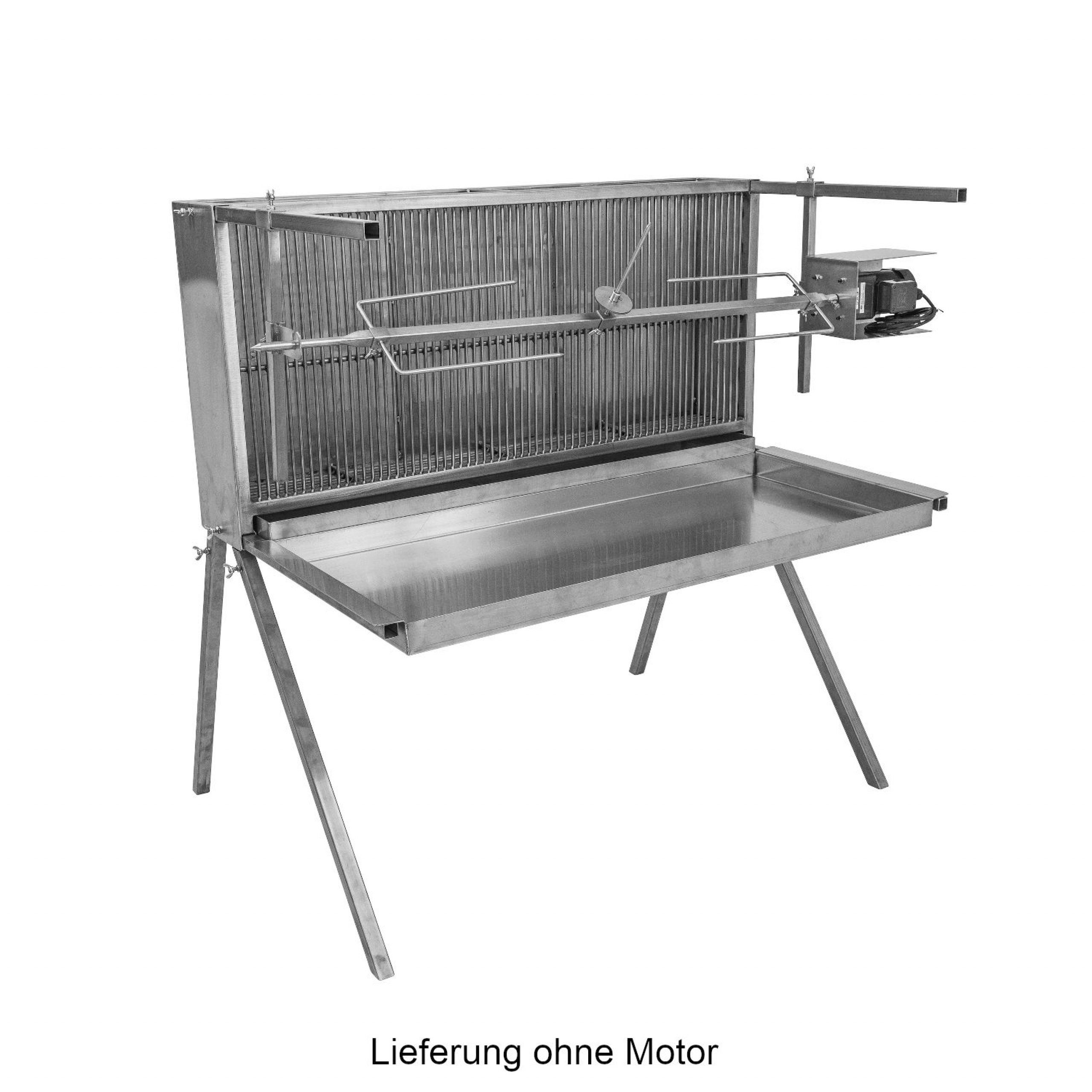 Schneider Grillgeräte GmbH & Co.KG Feuerstelle Schneider Spanferkelgrill aus Edelstahl 120 cm Drehspieß Grillspieß