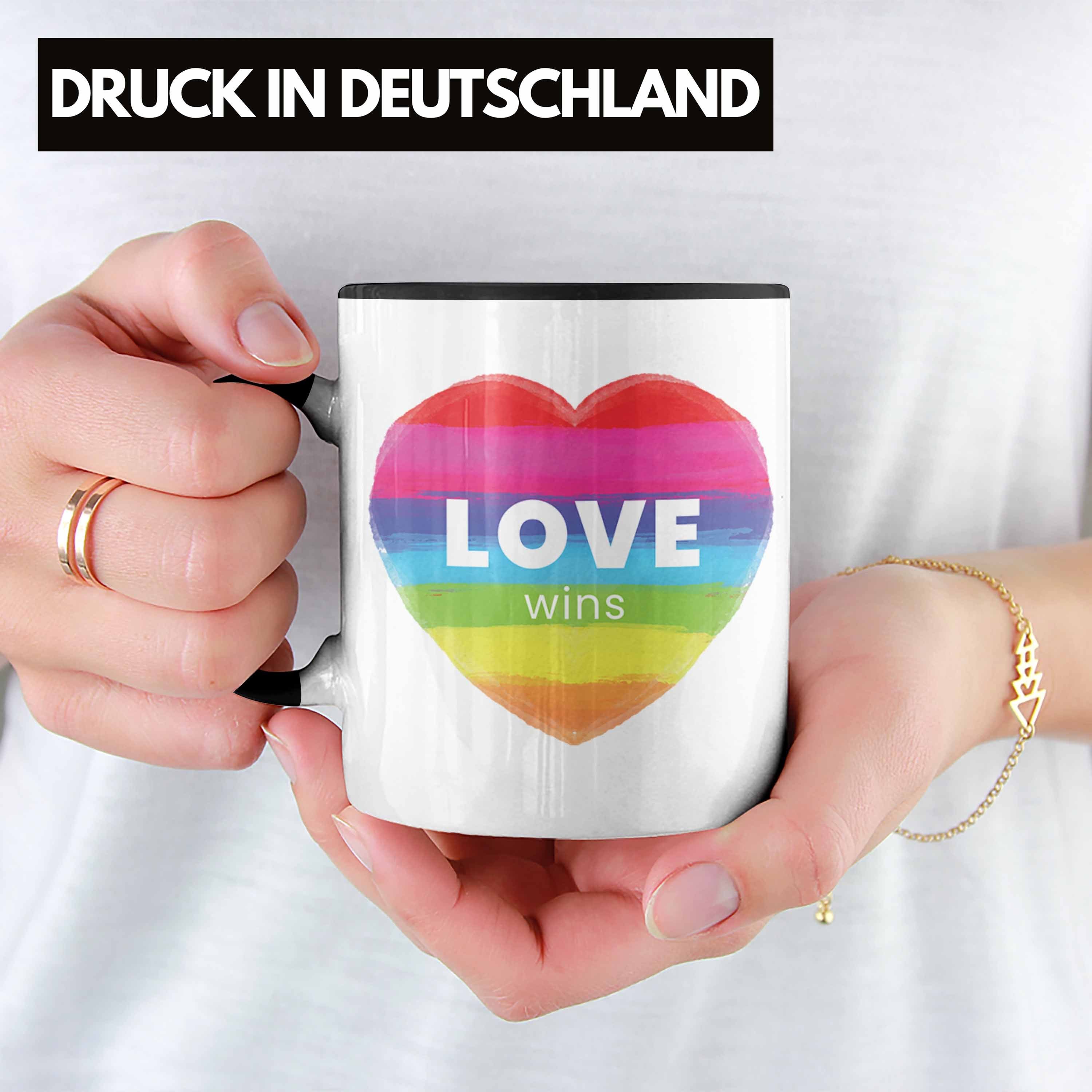 Transgender Trendation Pride - Trendation Tasse Schwarz Geschenk Regenbogen Tasse LGBT Lesben Love Grafik Schwule