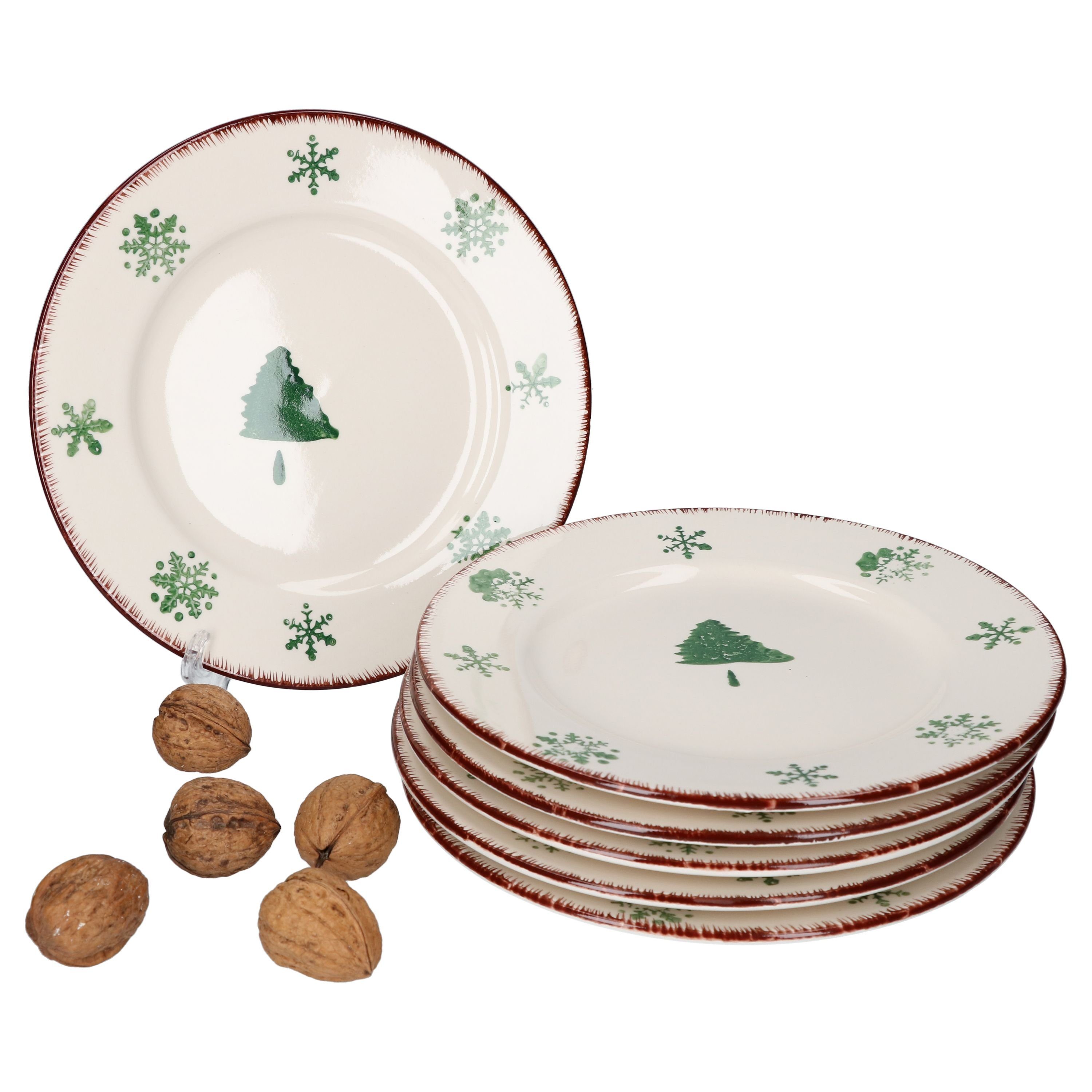 Frühstücksteller 6er Set Kuchenteller Schneeflocke 21cm - 23105753
