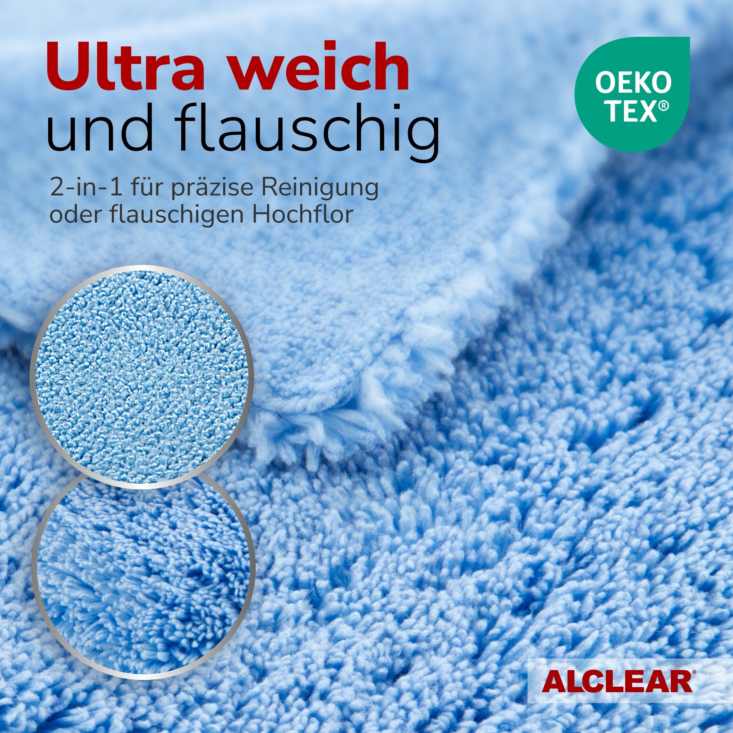 ALCLEAR 820203K_3 Mikrofaser Küchentücher für Hochglanzküchen Küchenreiniger Mikrofasertuch (70% Polyester, 30% Polyamid, 40x40 cm)
