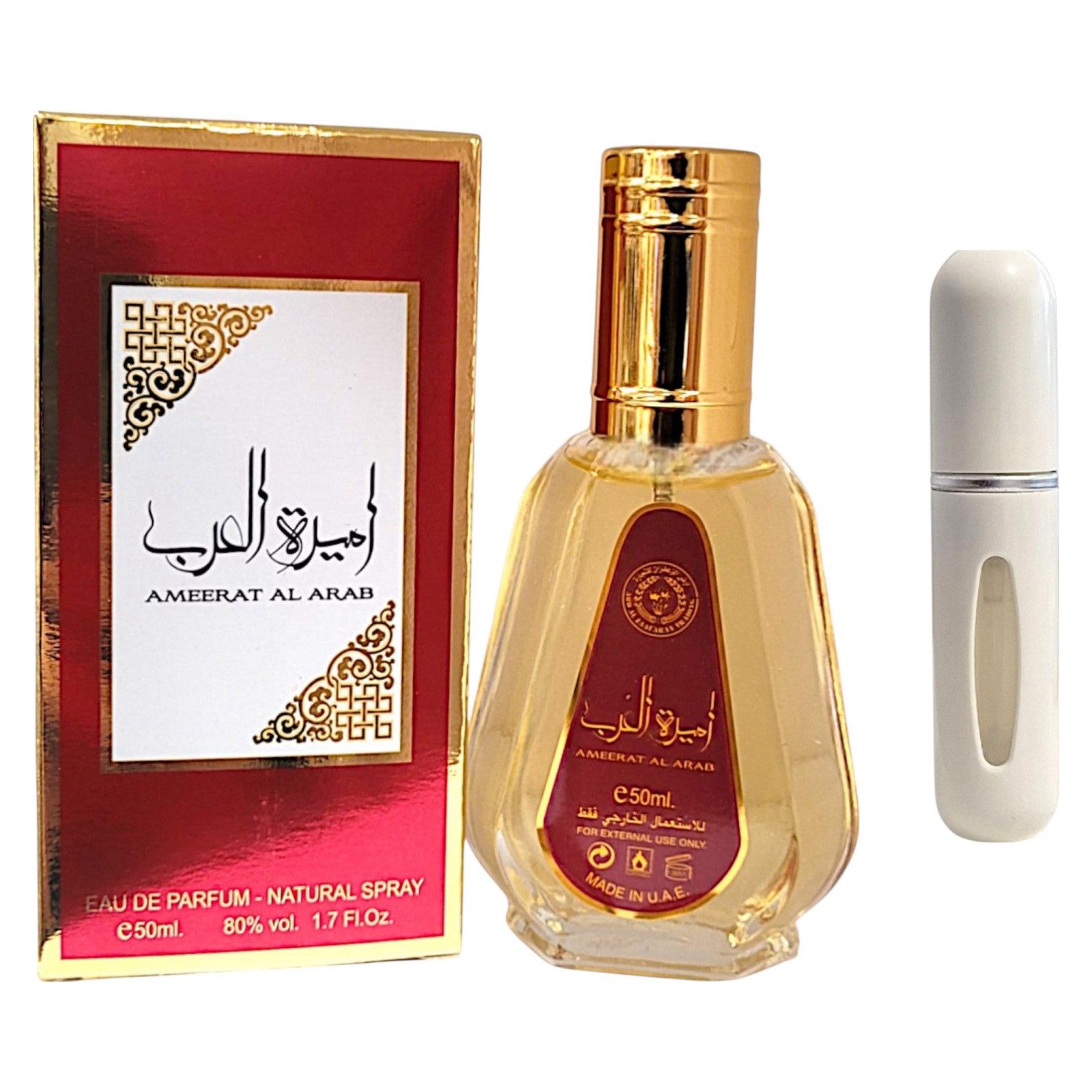 Lattafa Duft-Set Ard Al Zaafaran Ameerat Al Arab EDP 50ml + Parfümzerstäuber (leer)