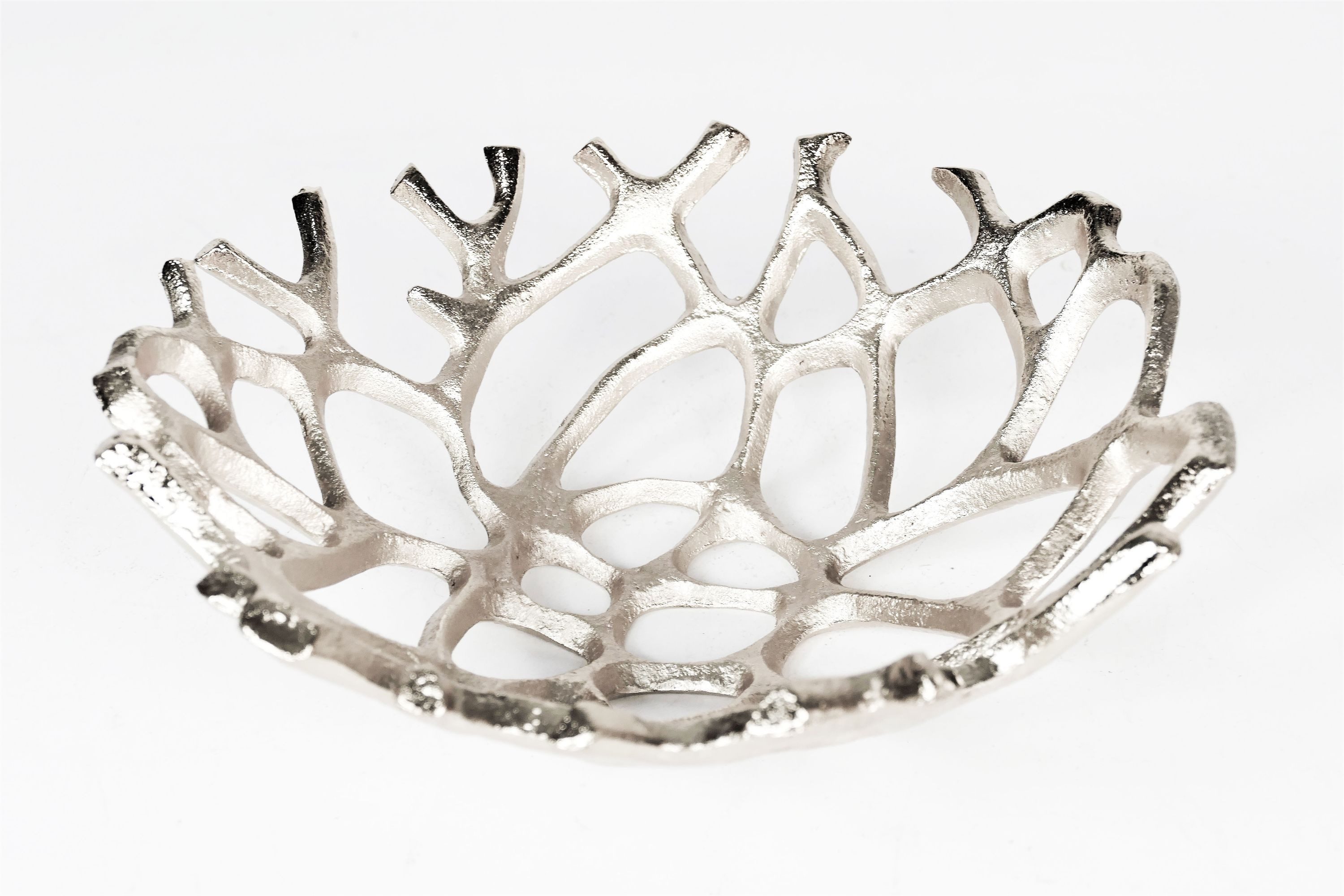 ARTRA Dekoschale Aluminium Schale "Carina"Größe: M in Silber rund Dekoschle günstig online kaufen