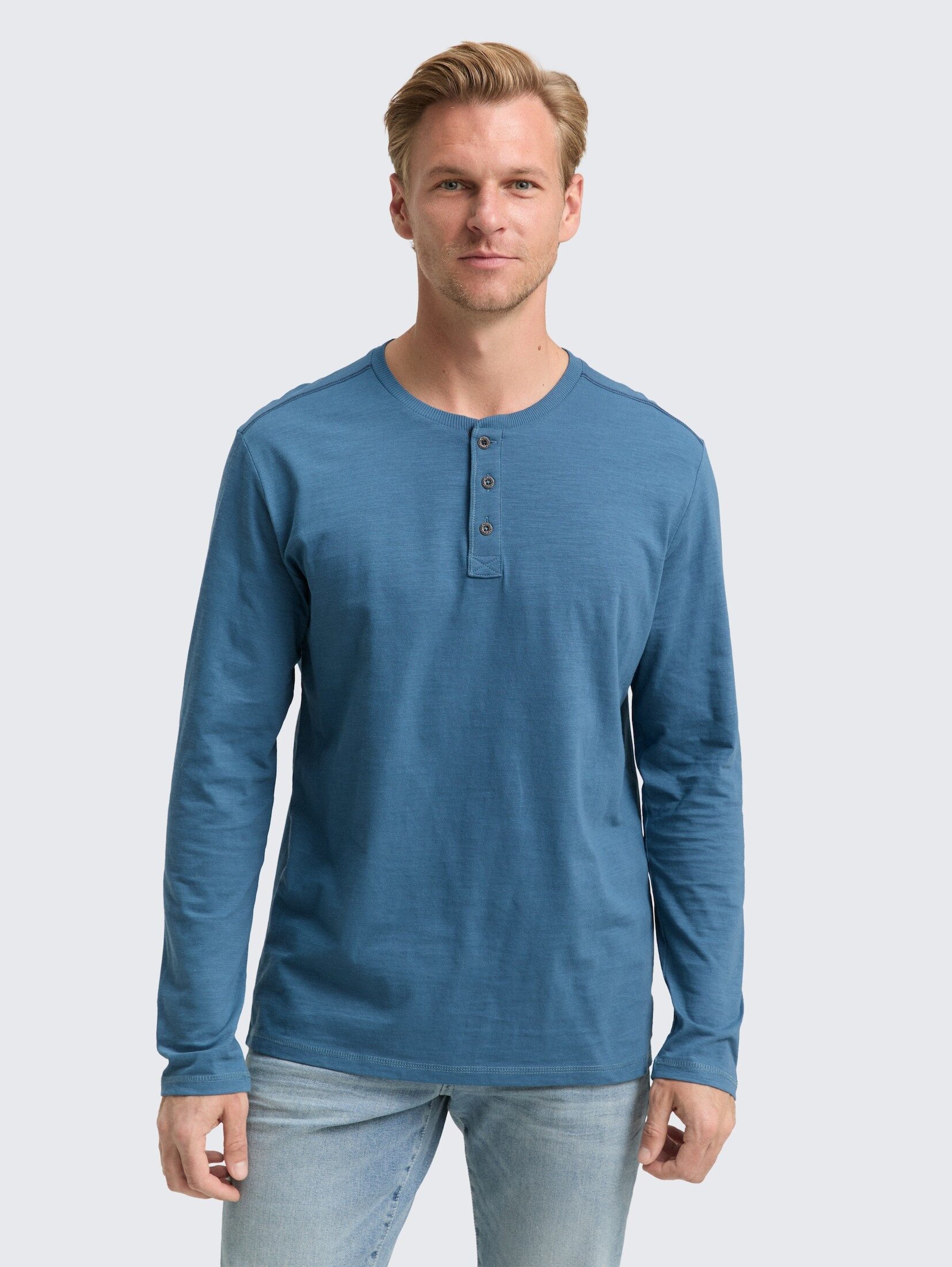 TOM TAILOR Langarmshirt Henley Langarmshirt aus günstig online kaufen