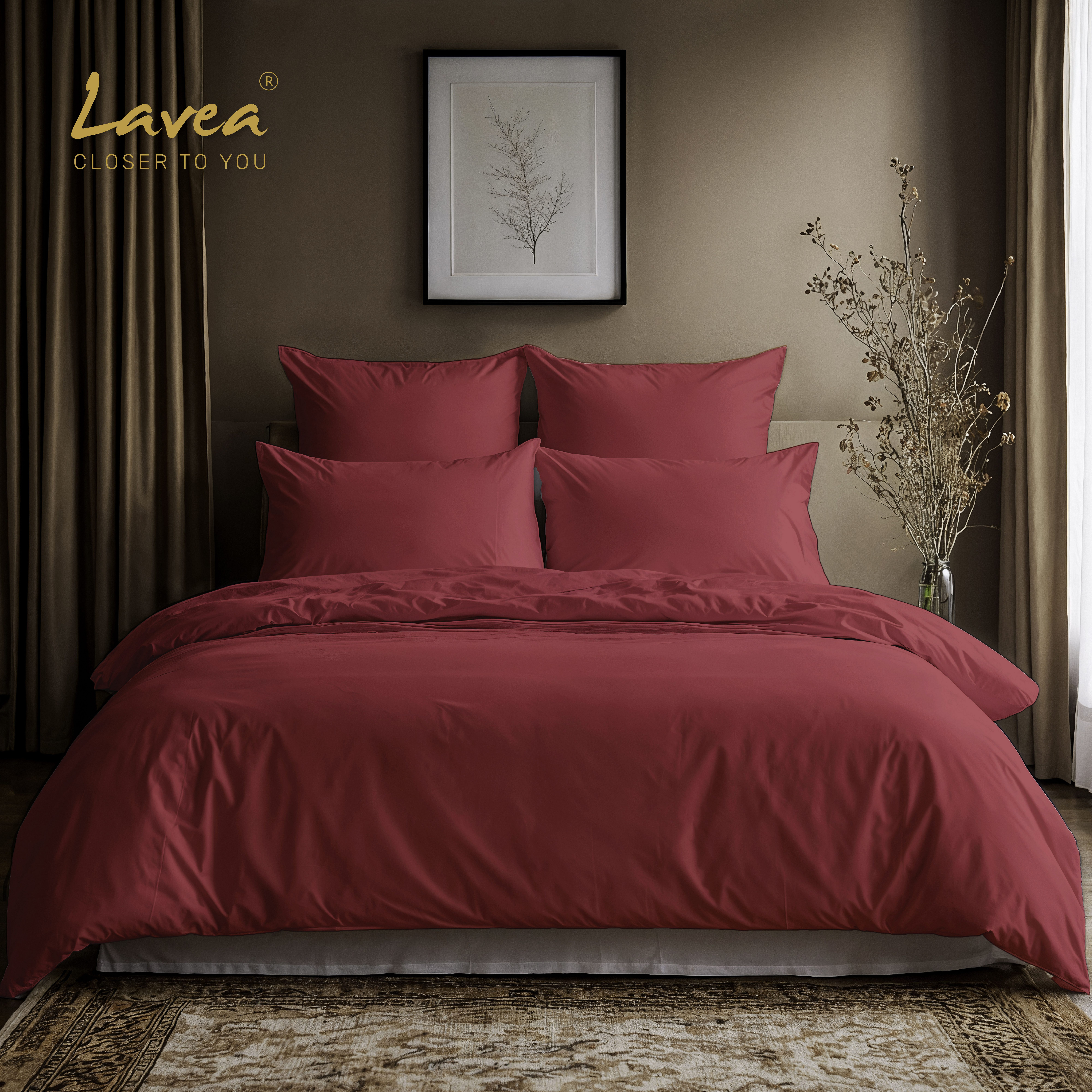 Lavea Bettwäsche Set, Bettbezug + Kissenbezug aus Baumwolle, Bettwäsche-Set, 2 teilig, für Kissen und Bettdecke, mit Reißverschluss, pflegeleicht