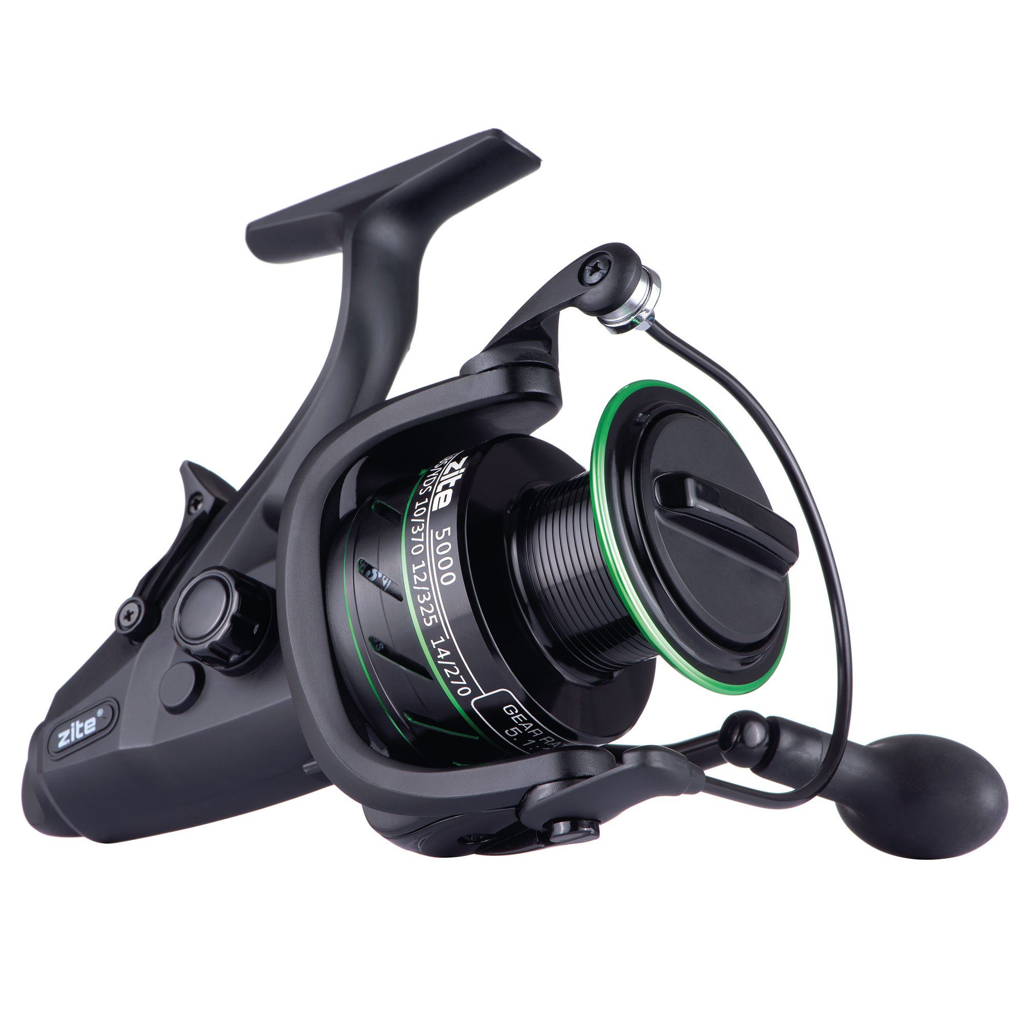 Zite Freilaufrolle Freerunner Reel 5000 5+1BB Karpfenangeln Angelrolle mit 2 Aluspulen)