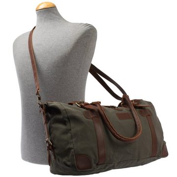 LECONI Weekender klein Handgepäck Damen Herren Leder Canvas LE2008