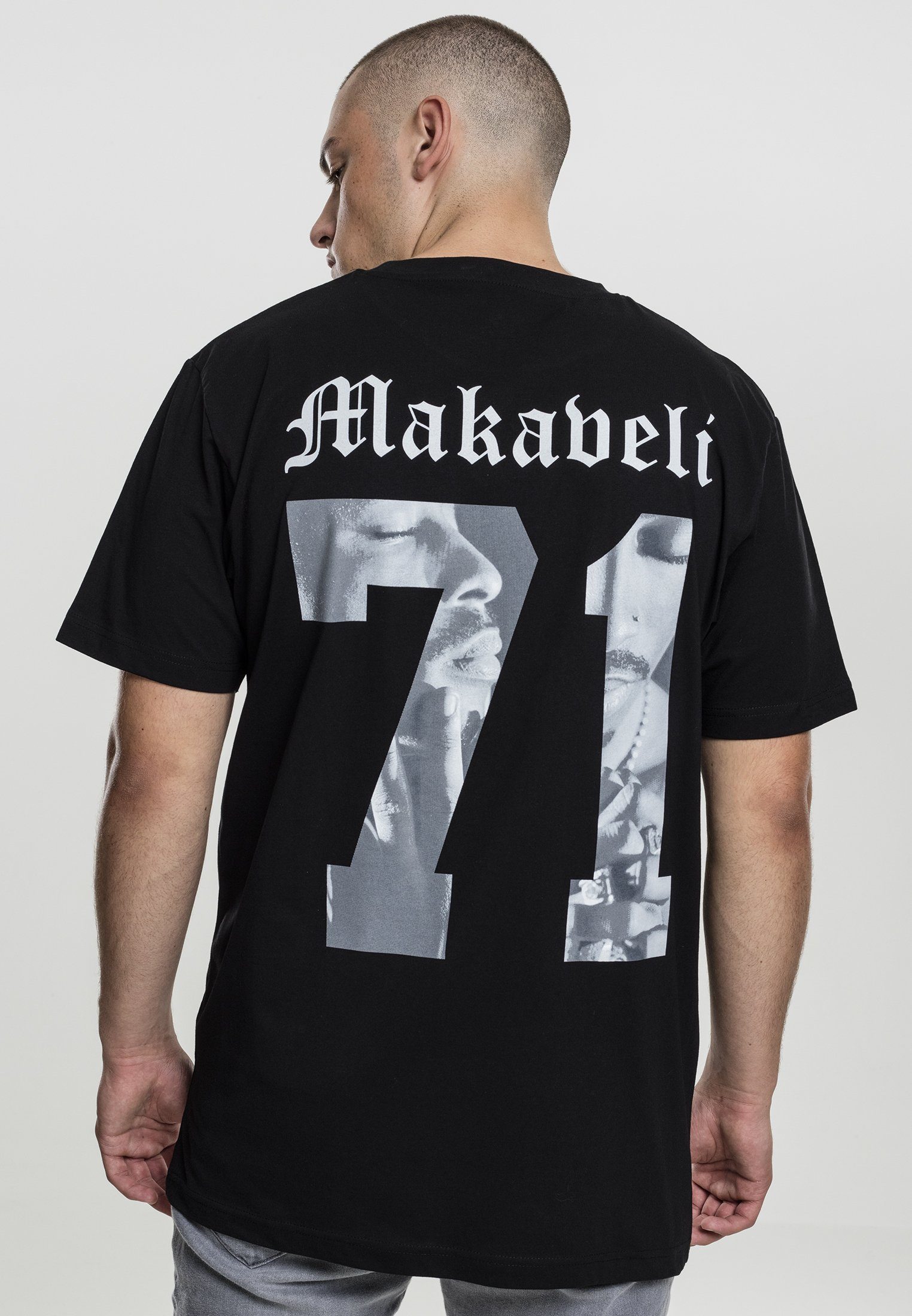 Makaveli (1-tlg) MT512 Makaveli Tee Herren MisterTee Kurzarmshirt black Tupac Tupac