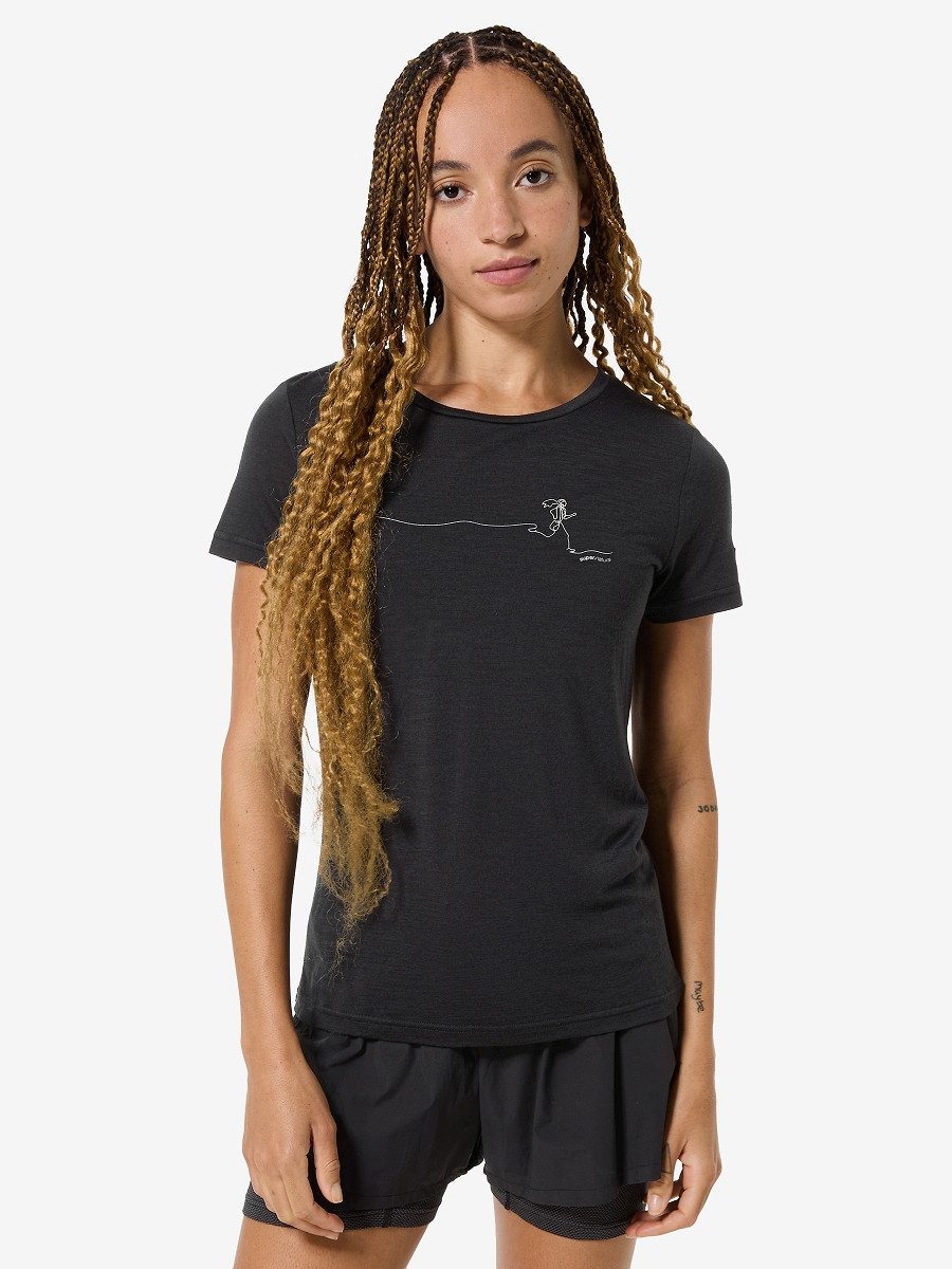 SUPER.NATURAL T-Shirt für Damen, Merino W RUNNING TEE mit Lauf-Motiv, atmun günstig online kaufen