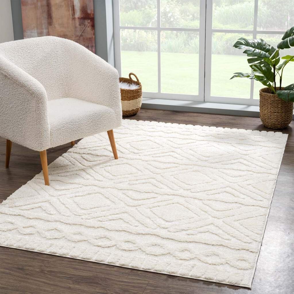 mm, creme Wohnzimmer Hoch 3382, weich, rechteckig, Tief besonders Boho-Teppich, 20 City, Höhe: Hochflor-Teppich Focus Struktur, Carpet