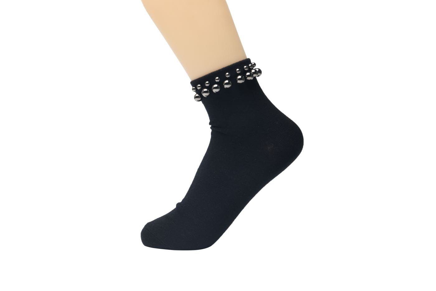 Socken) zwei 36/41 Glitzer Baumwollsocken 1 mit Lycille Socken (Paar, bestehend für eleganter Paar Paar Modell 6 schwarz Frauen aus 1