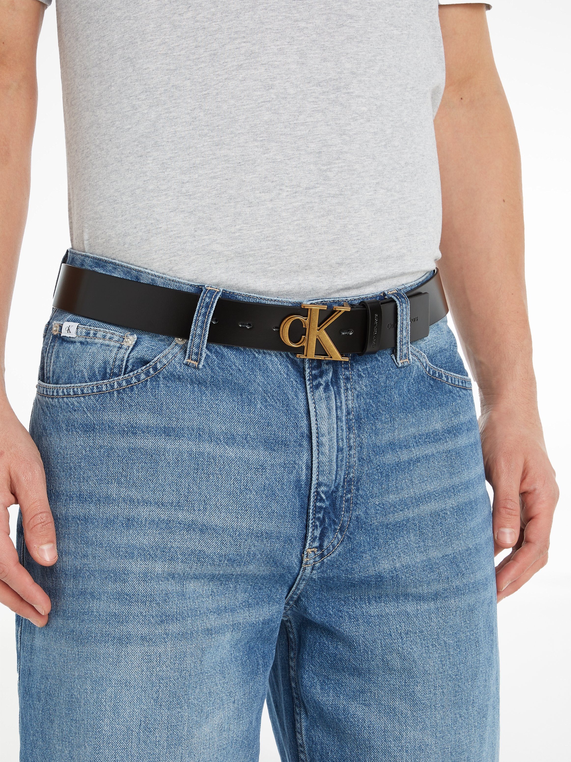 Calvin Klein Jeans MONO Gürtel Ledergürtel OUTLINE LTHR