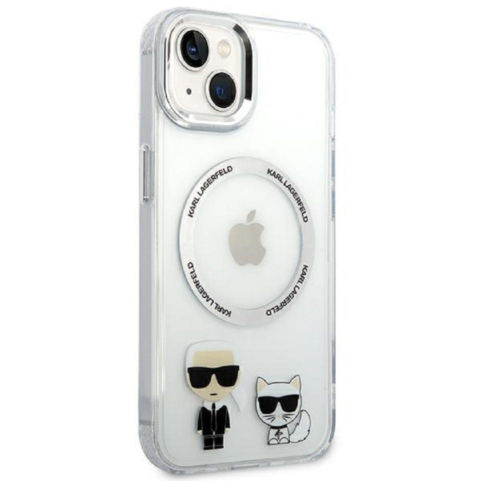 KARL LAGERFELD Handyhülle Case MagSafe Katze transparent iPhone 14 6,1 Zoll, Kantenschutz