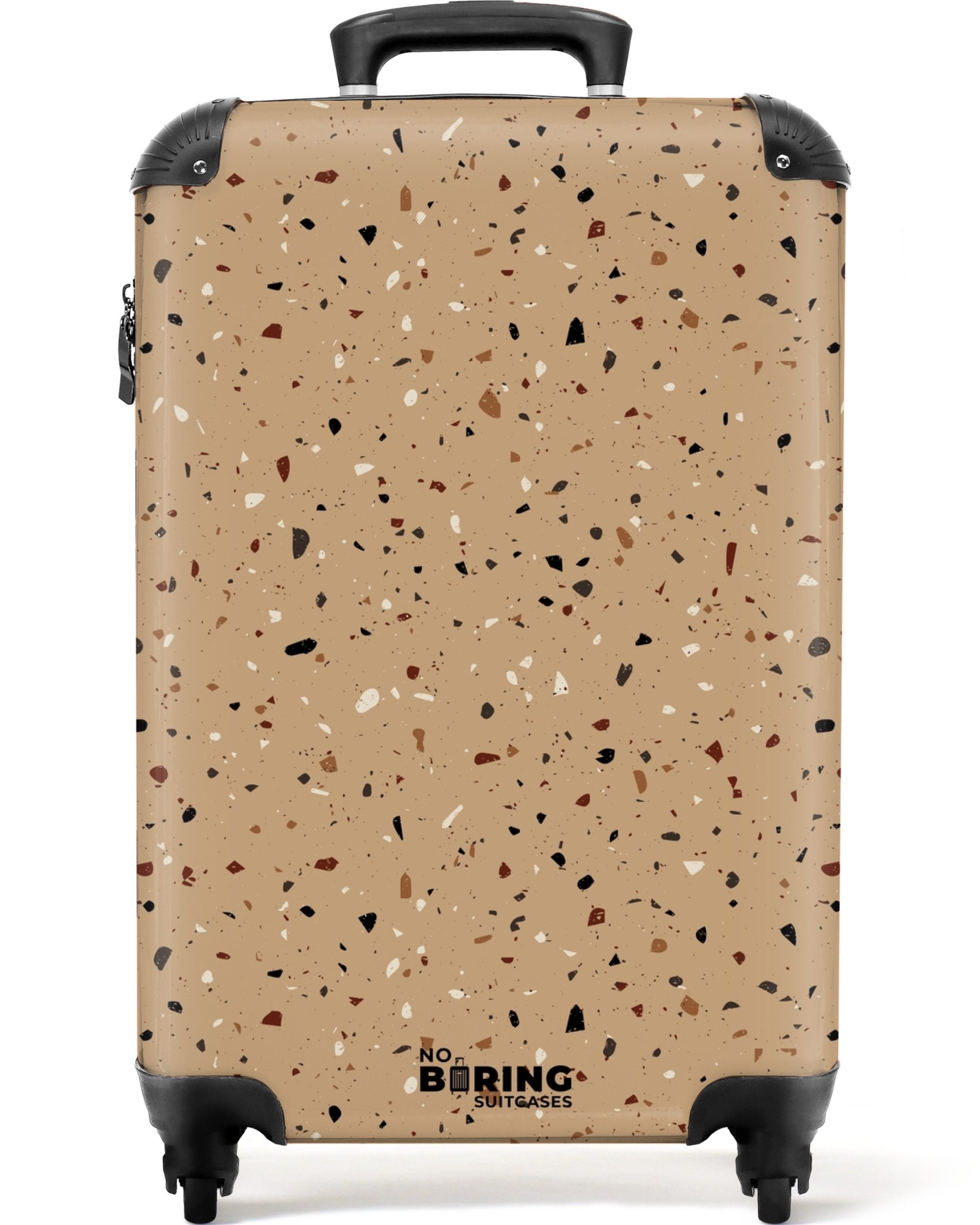 Hartschalen-Trolley Terrazzo-Muster mehrfarbig beige 55x35x20cm
