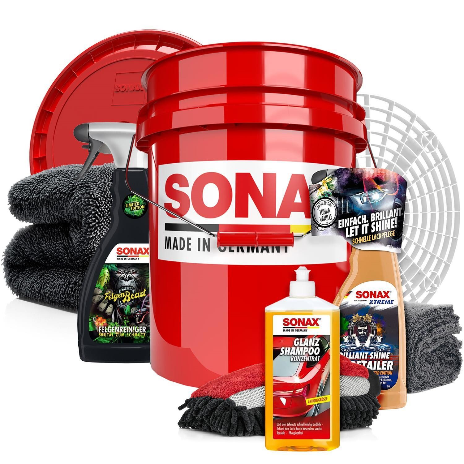 Sonax Glanz Shampoo 500 ml Auto Wasch Set Plus Ultra Auto-Reinigungsmittel