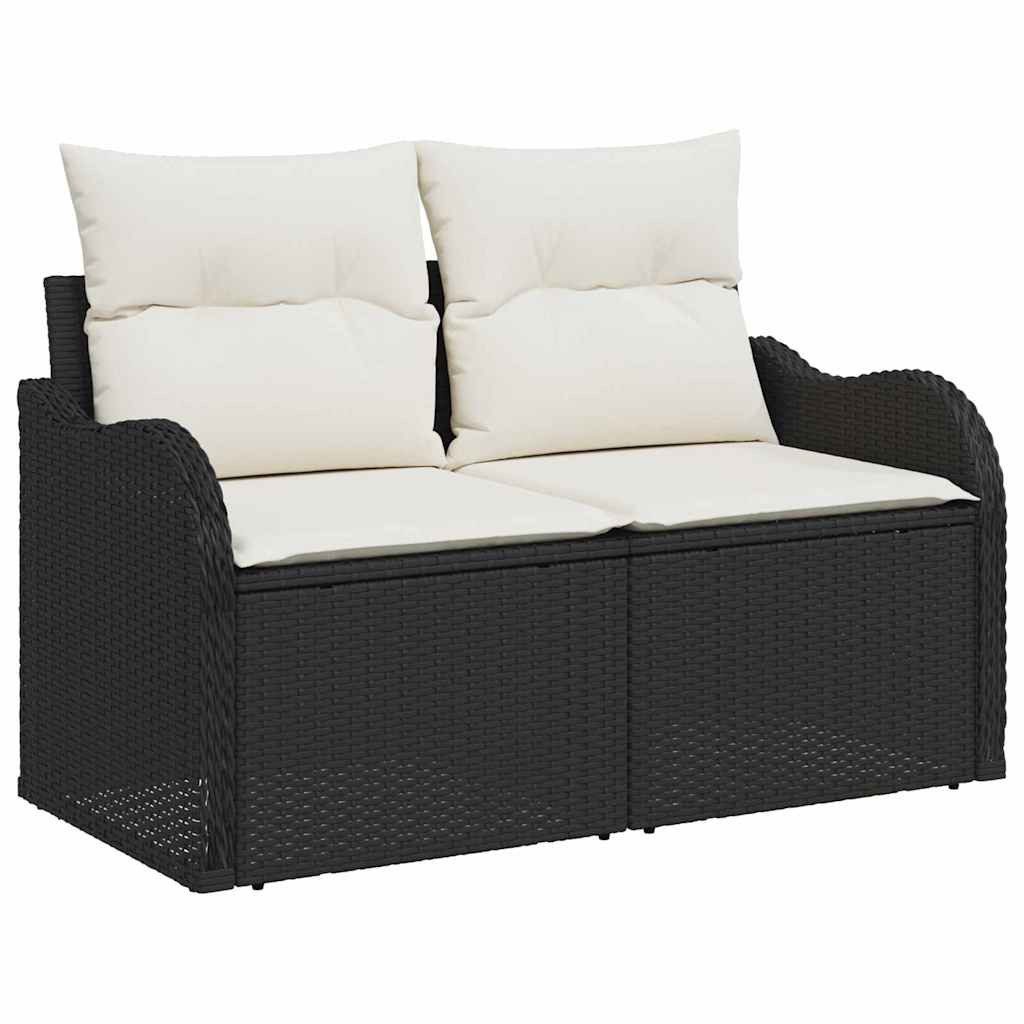 vidaXL Gartenlounge-Set Garten-Sofa-Set 5 pcs Schwarz und Weiß, (5-tlg)