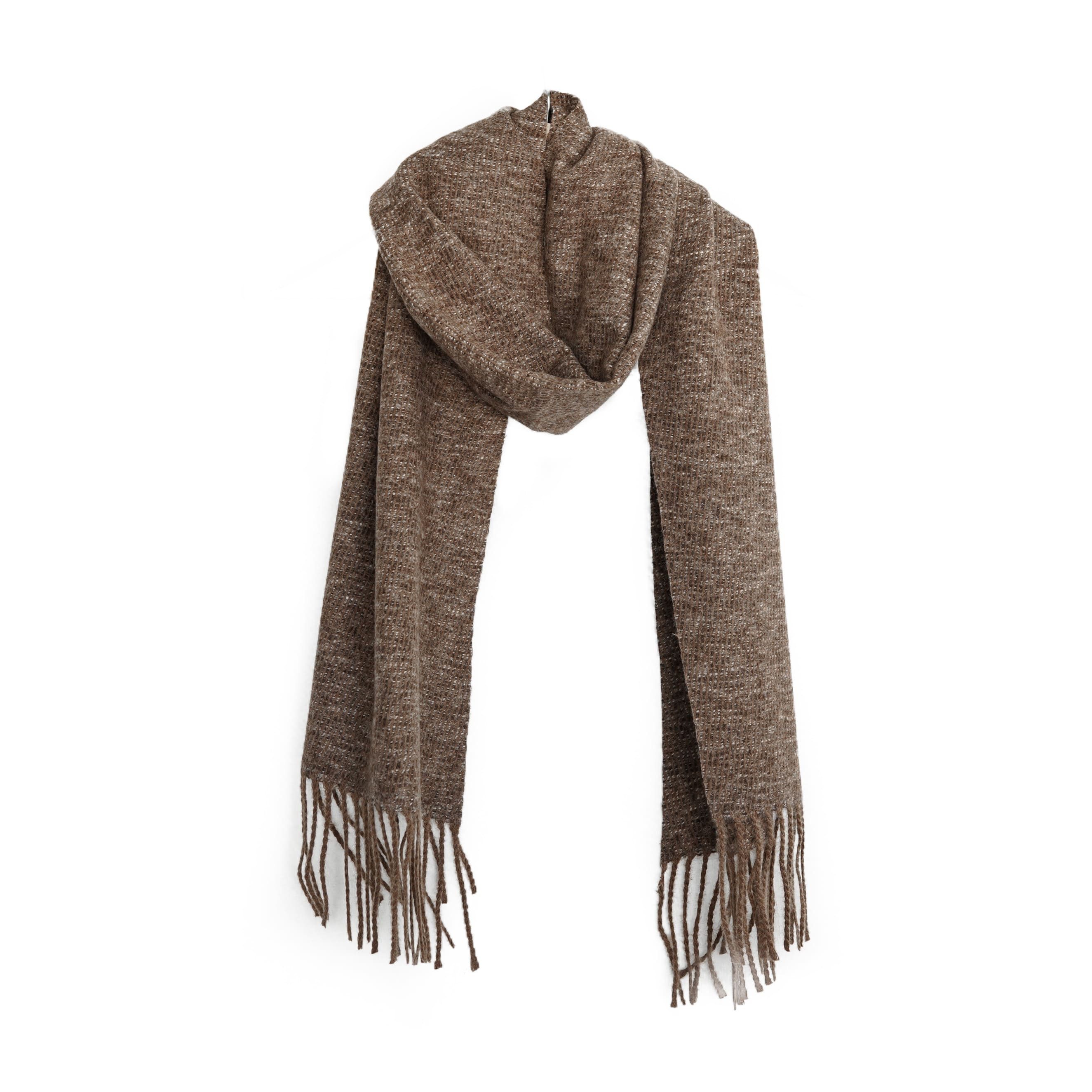 COFI 1453 Modeschal 220x30 cm für Unisex mit Fransen - einfarbig, wärmend & stillvoll