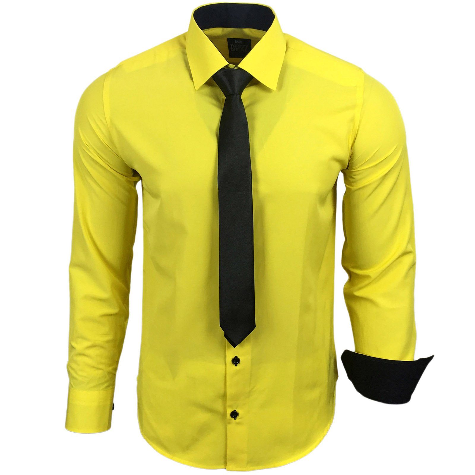 Rusty Neal Langarmhemd im körpernahen Schnitt gelb