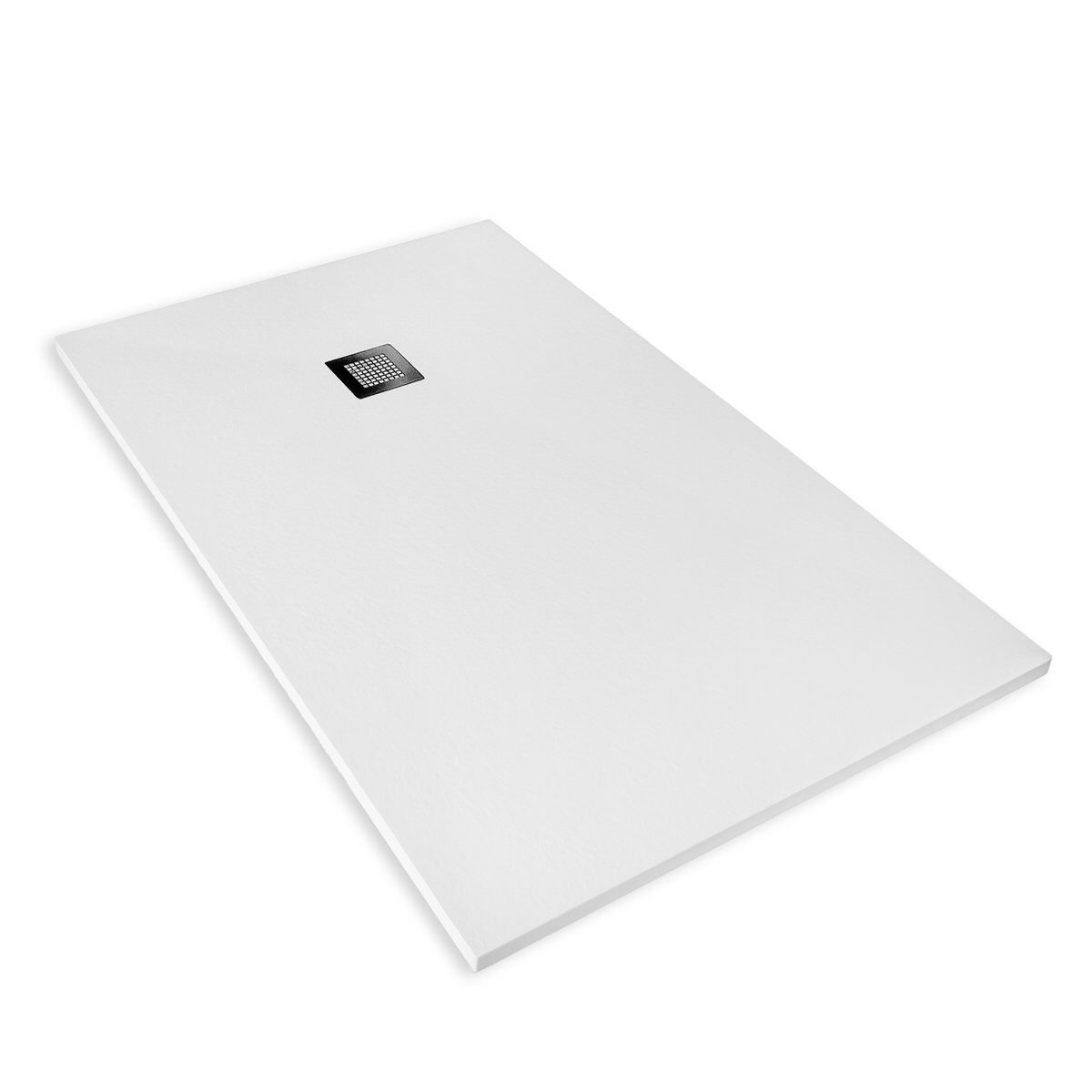 Veroni Duschwanne SL912W, rechteckig, nicht_zutreffend, 1-St., Veroni Duschwanne aus Kompositstein mit Schiefer-Muster flach