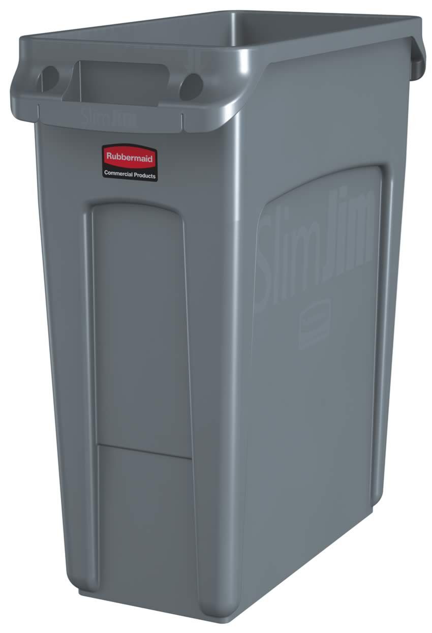 Rubbermaid Mülltrennsystem Rubbermaid Slim Jim® mit Belüftungskanälen, 61 l, grau