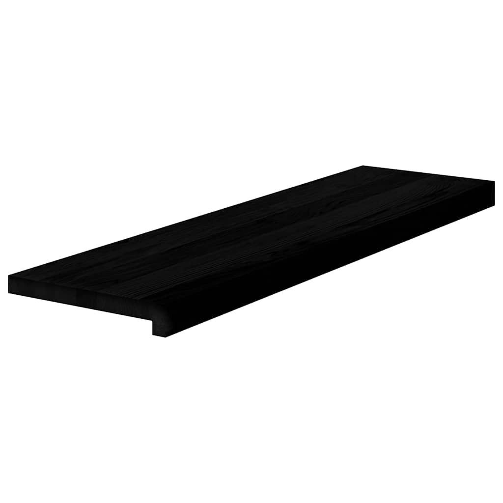 vidaXL Stufenmatte Treppenstufen 8 Stk. Braun-Schwarz 90x30x2 cm Massivholz Eiche, Rechteckig, Höhe: 2 mm