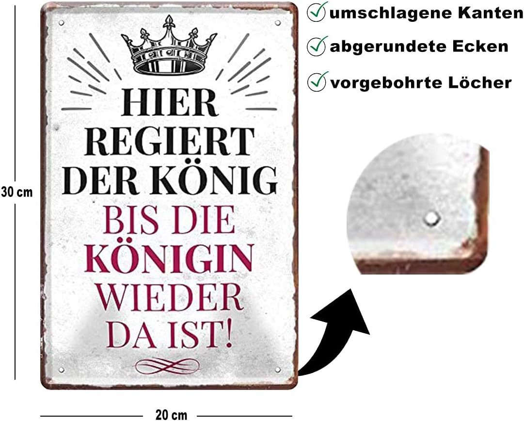schilderkreis24 Metallschild Blechschild Hier Regiert der König, bis die Kö günstig online kaufen