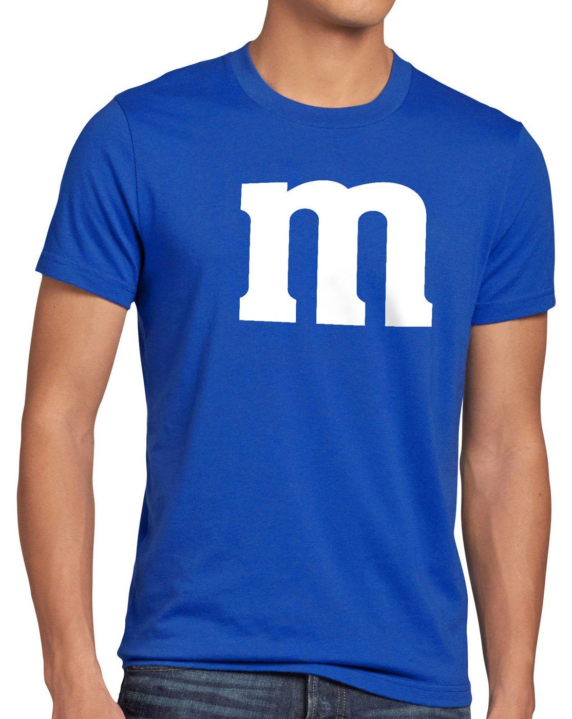 Gruppenkostüm blau style3 Herren Verkleidung Karneval T-Shirt Fun Print-Shirt Kostüm Fasching m Umzug