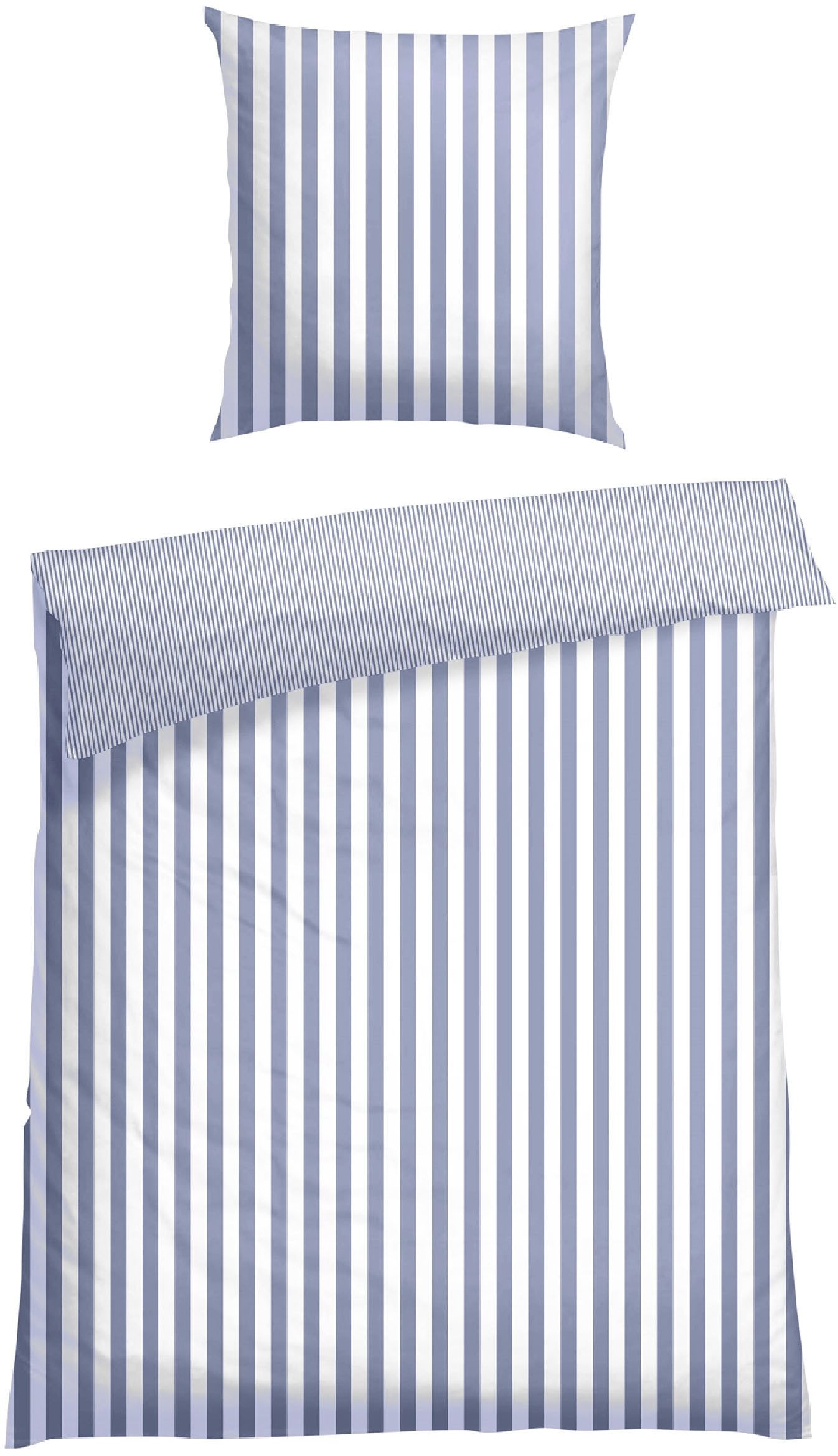 Schiesser Wendebettwäsche Marie aus weicher Baumwolle und Streifen Allover, Renforcé, 2 teilig, MADE IN GREEN by OEKO-TEX®