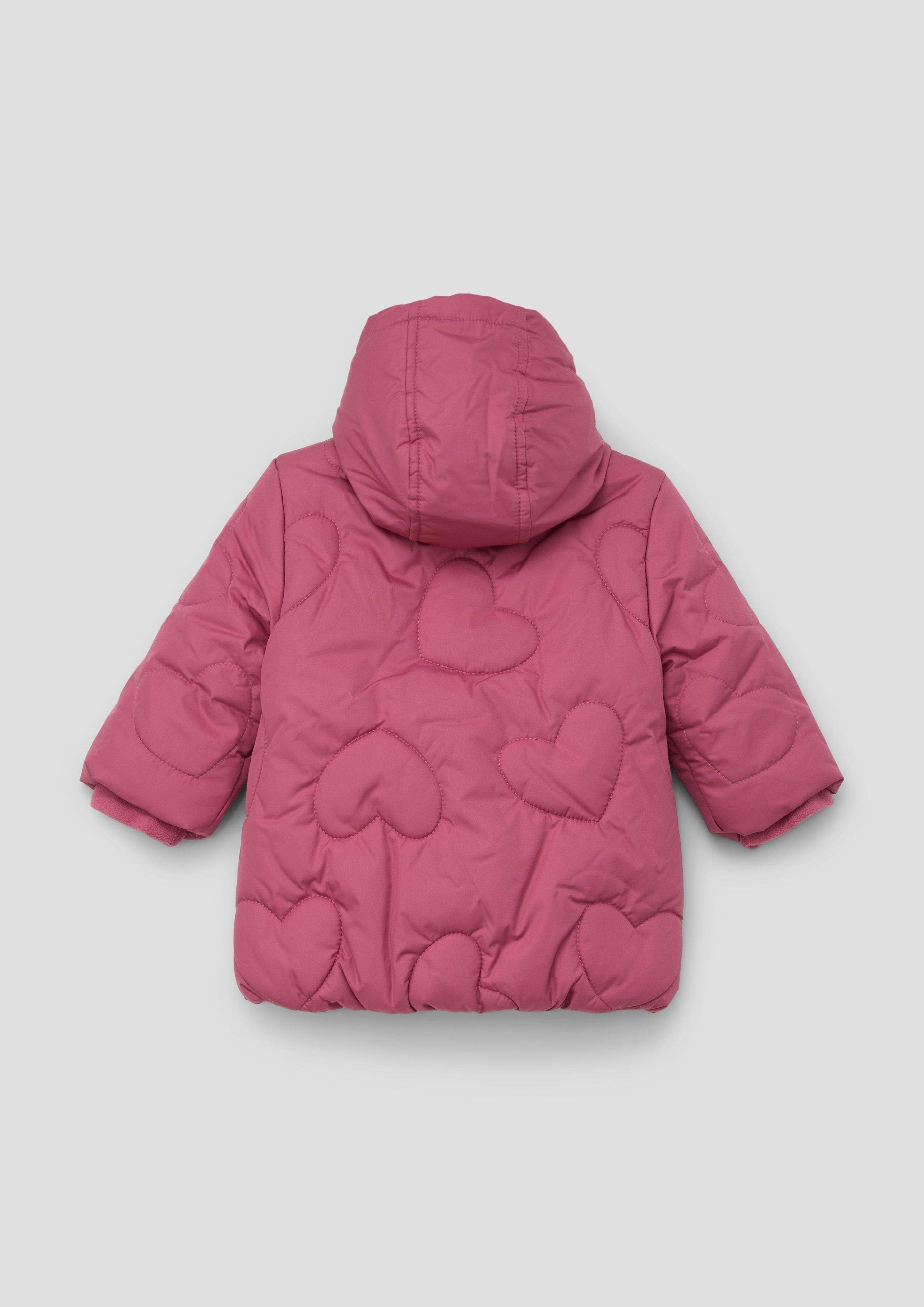 Herz-Steppung Jacke pink mit Langmantel s.Oliver