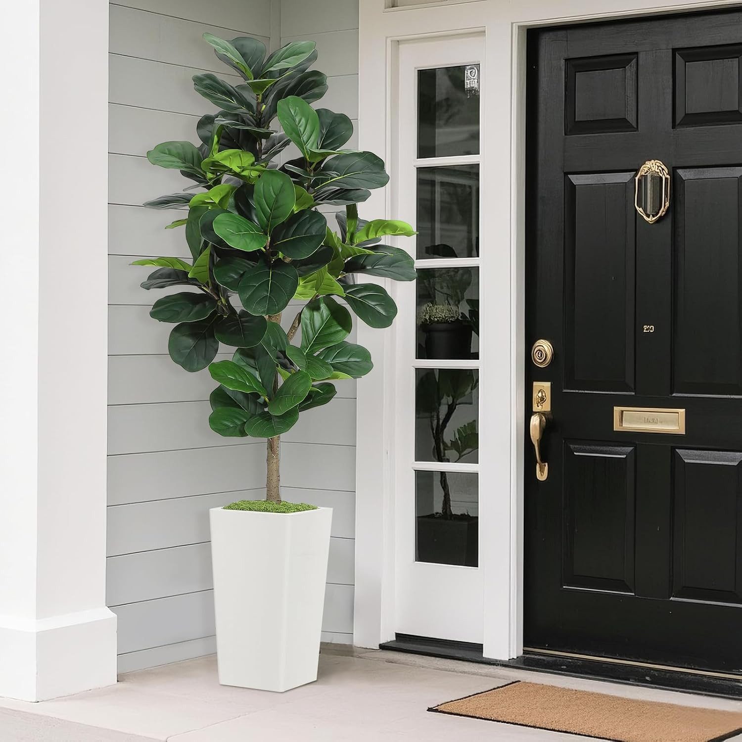 Kunstbaum 1.5m/1.8m Künstlicher,Realistische Ficus Lyrata Kunstpflanze, GarveeMore, Höhe 150 cm, Pflegeleichter Zimmerbaum als Deko für Ecken & Eingangsbereich – Bild 5 von 5